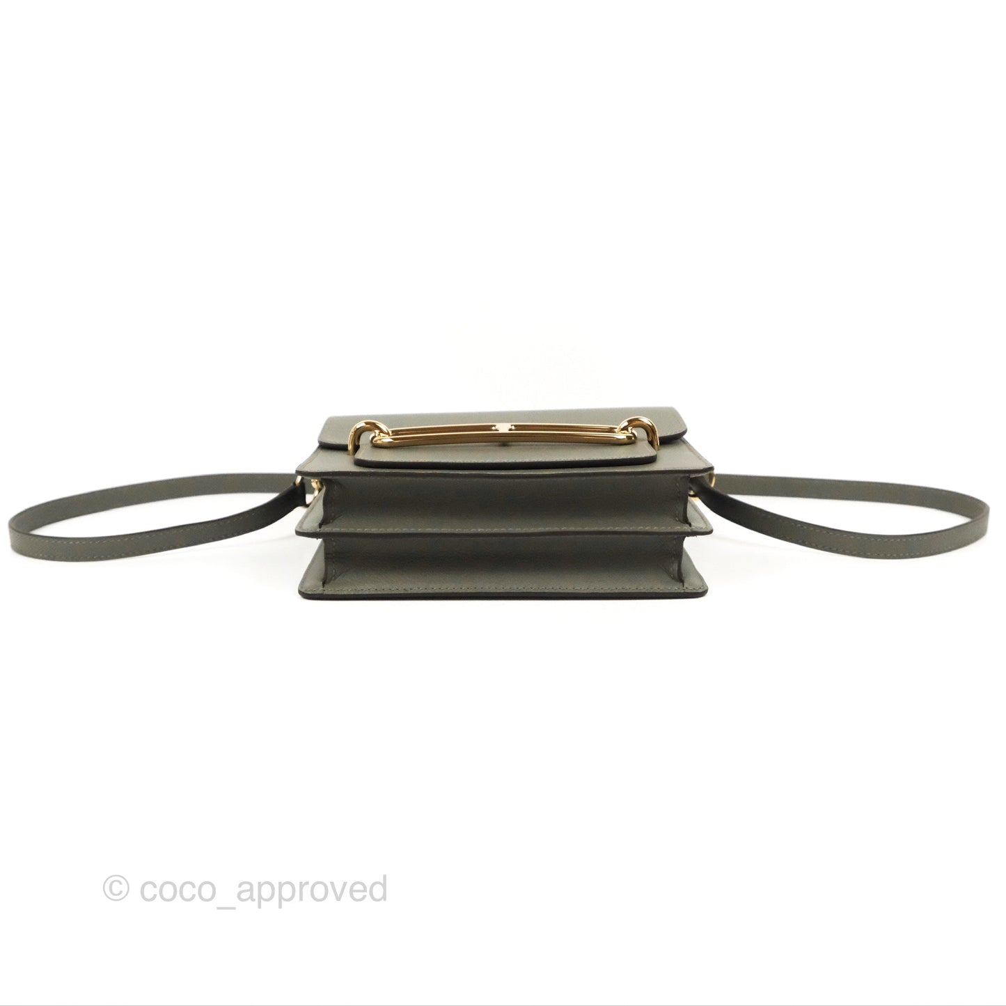 Hermès Roulis Mini 18 Gris Meyer 0L Evercolor Permabrass Hardware