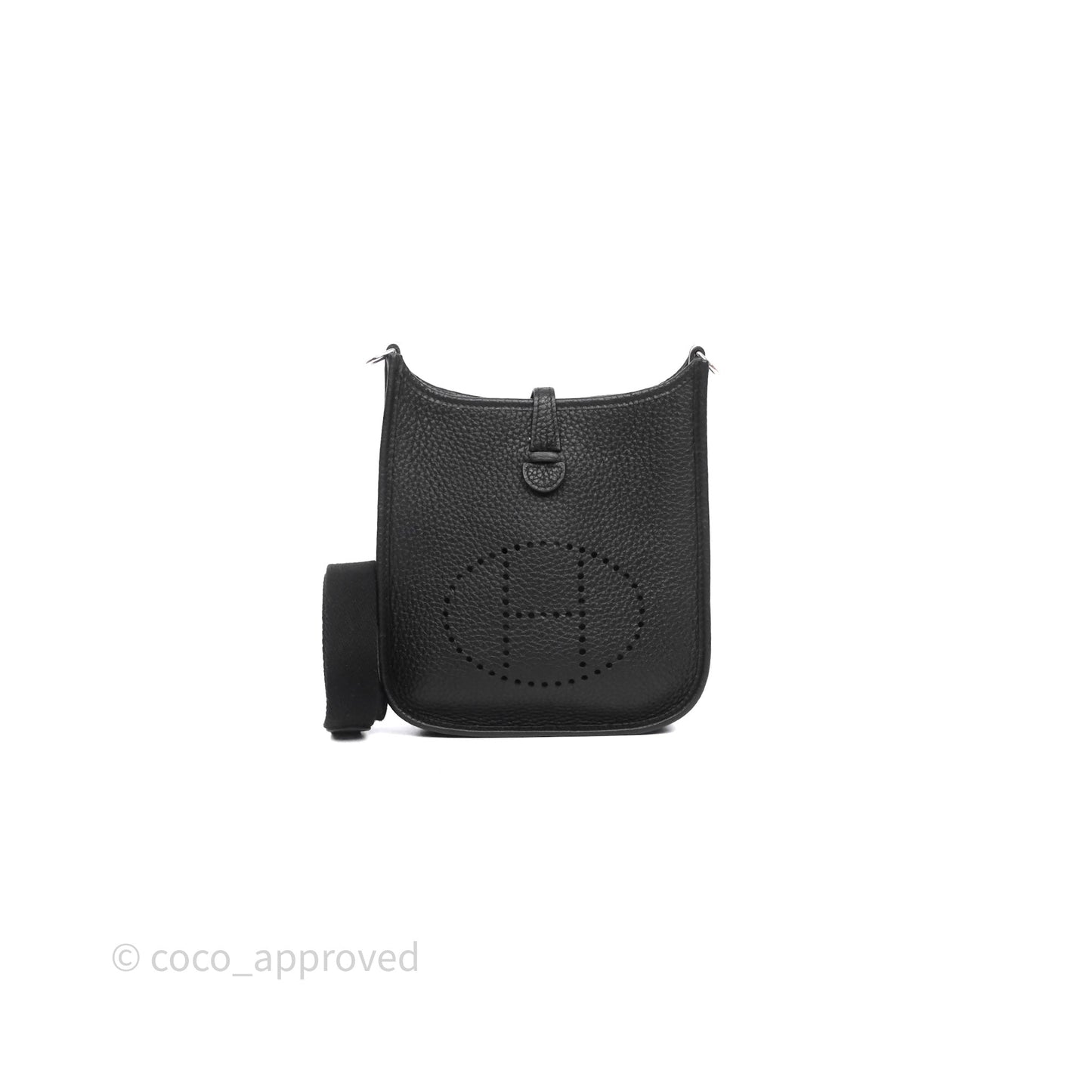 Hermès Mini Evelyne 16 Noir 89 Clemence Palladium Hardware