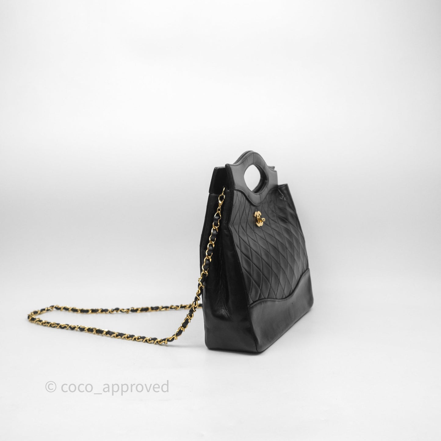 Chanel Vintage 31 Small Bag Black Lambskin 24K Gold Hardware