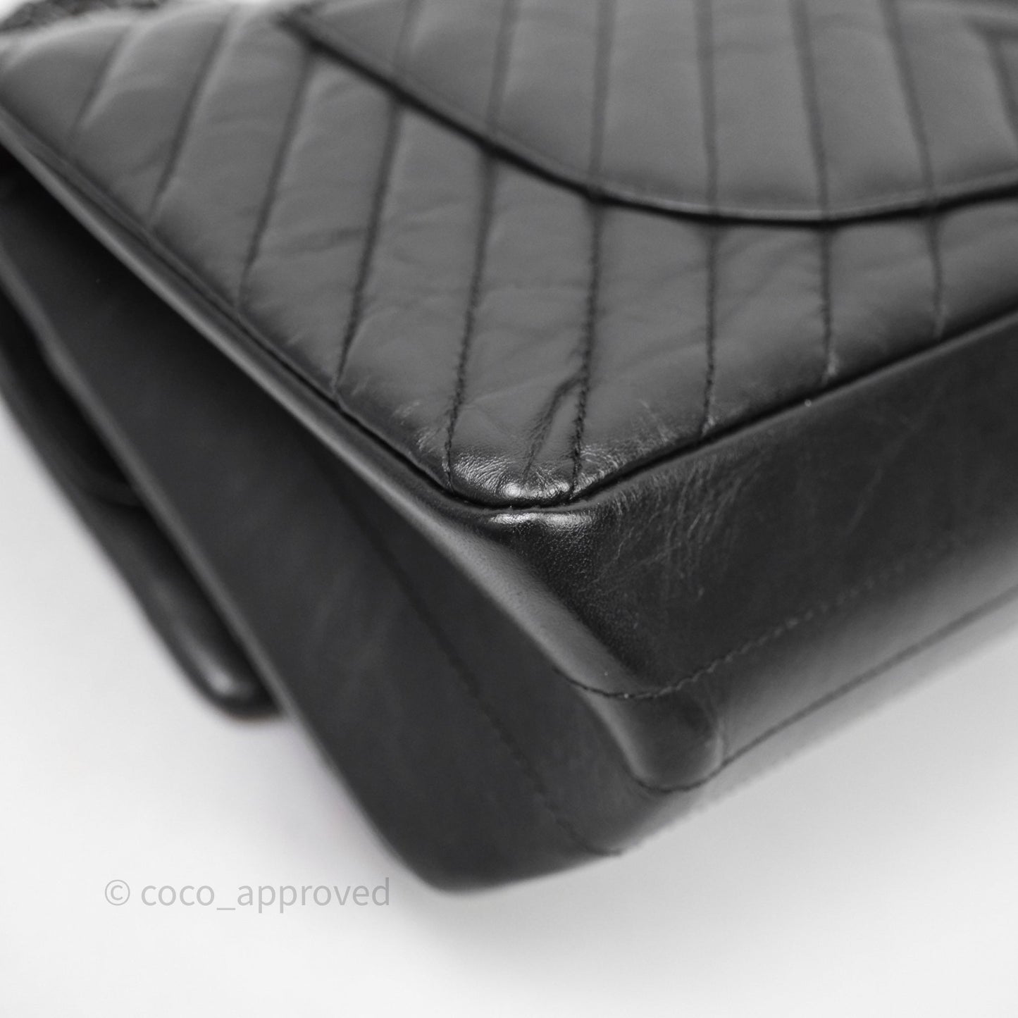 Chanel Reissue Medium 226 Chevron Aged Calfskin So Black