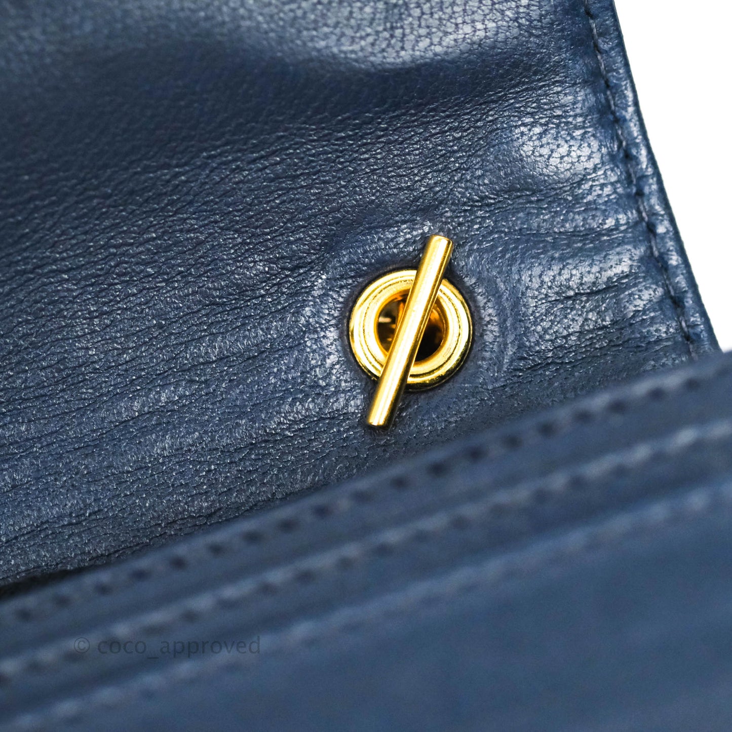 Chanel Vintage Denim Wallet On Chain WOC Gold Hardware