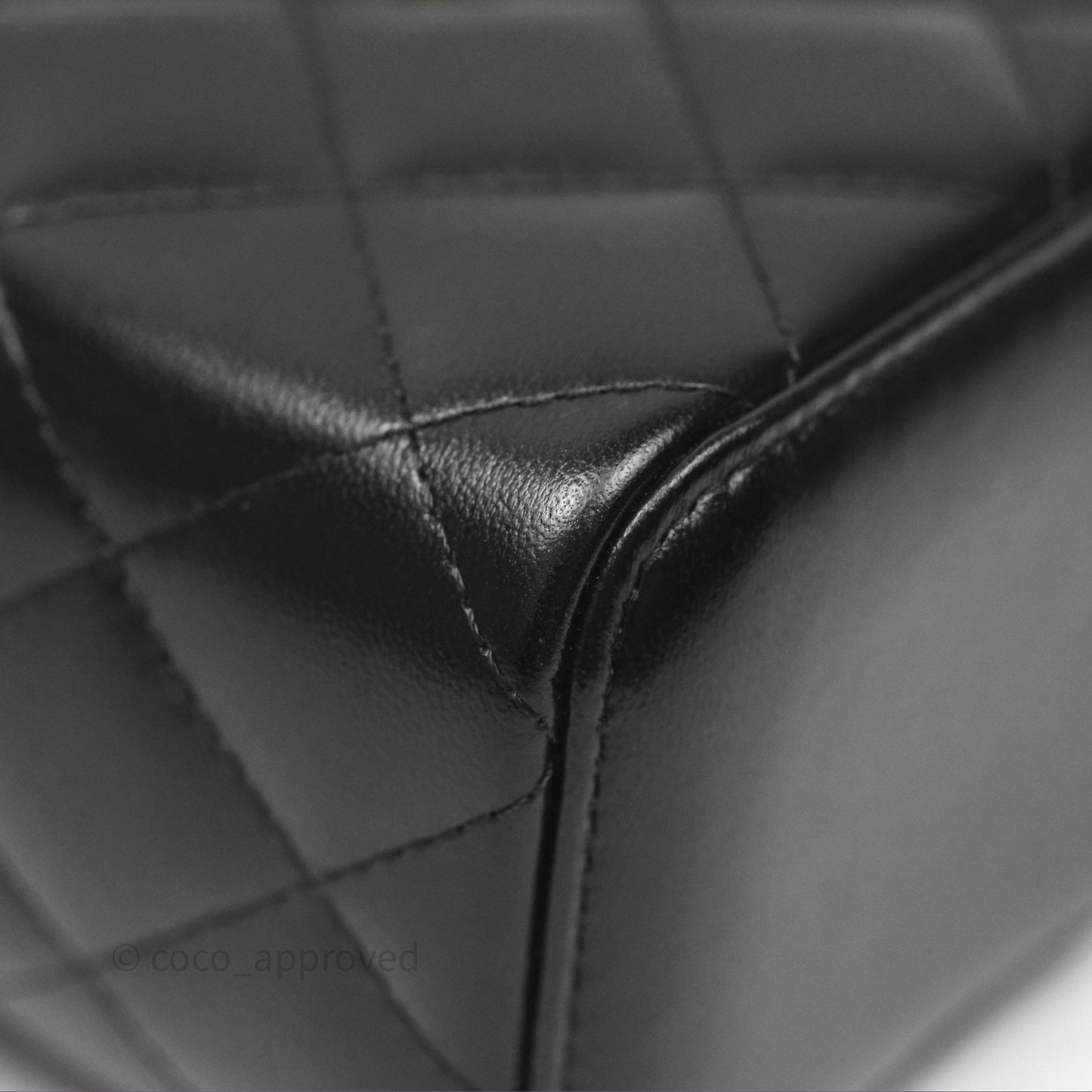 Chanel Mini Top Handle Vanity With Chain Black Lambskin Gold Hardware