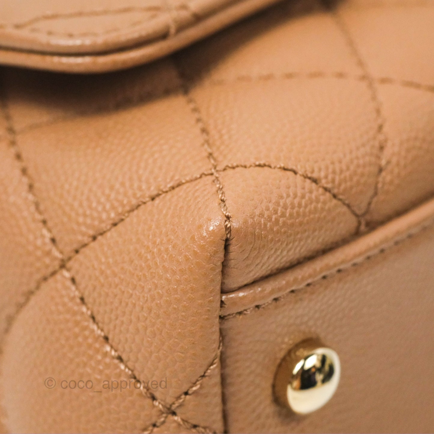 Chanel Mini Coco Handle Dark Beige Caviar Gold Hardware