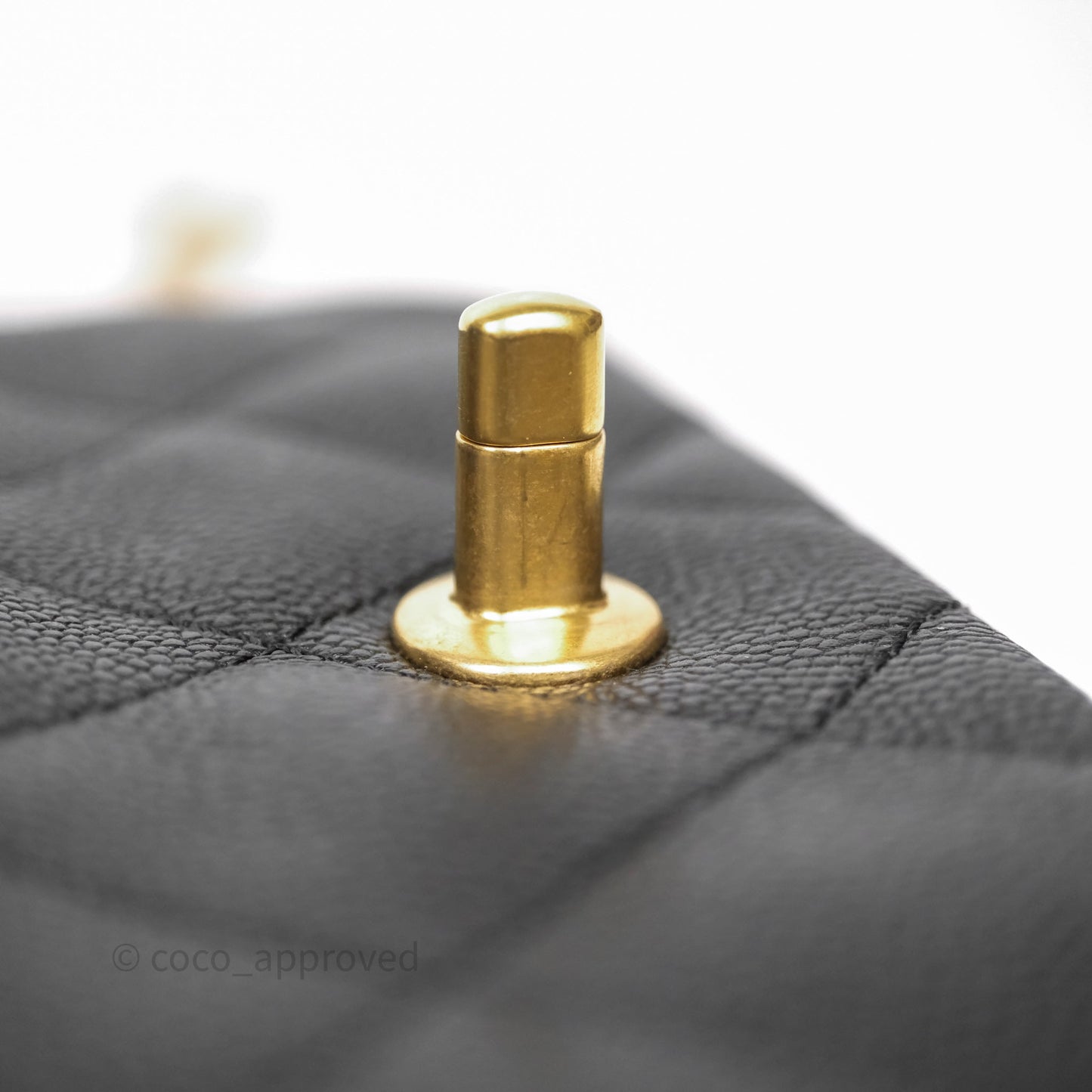 Chanel Mini Flap Bag Heart Adjustable Chain Black Caviar Aged Gold Hardware