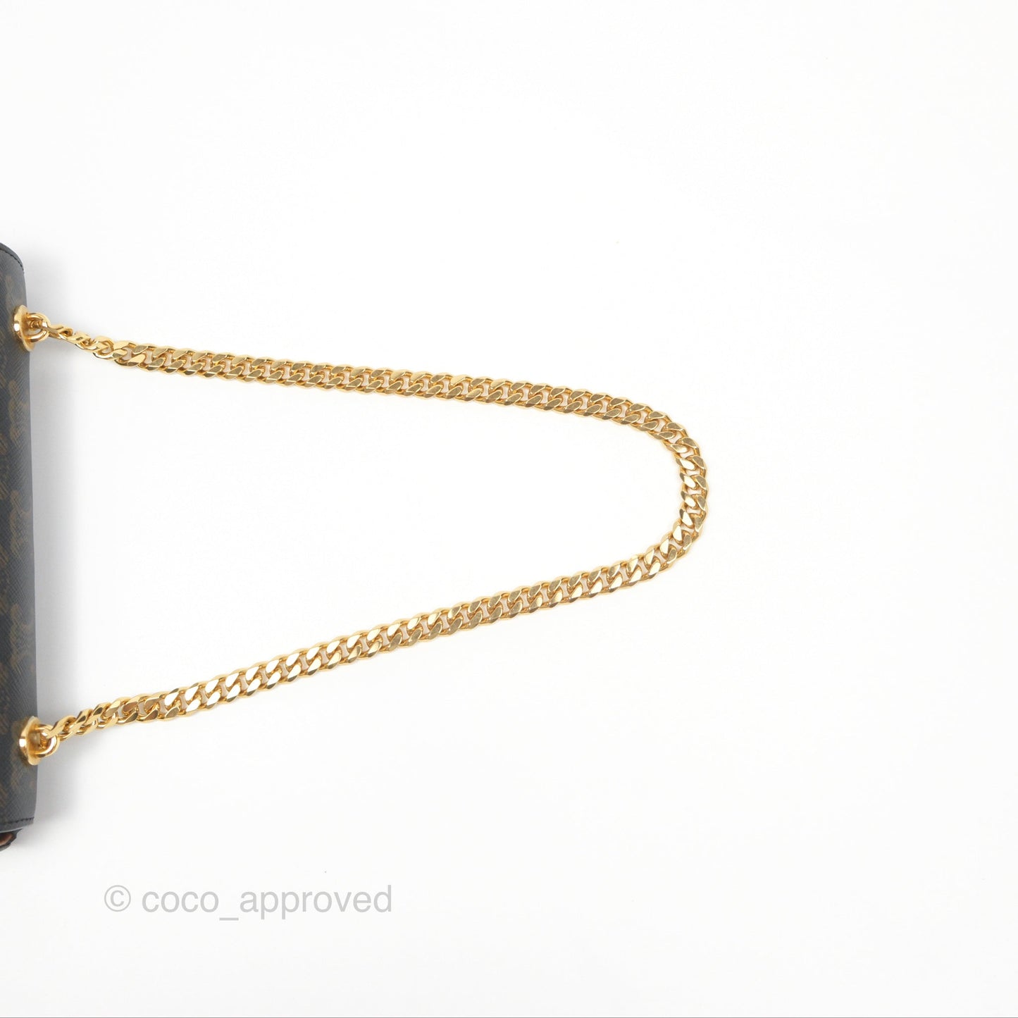 Celine Chain Shoulder Bag Claude in Triomphe Canvas Tan