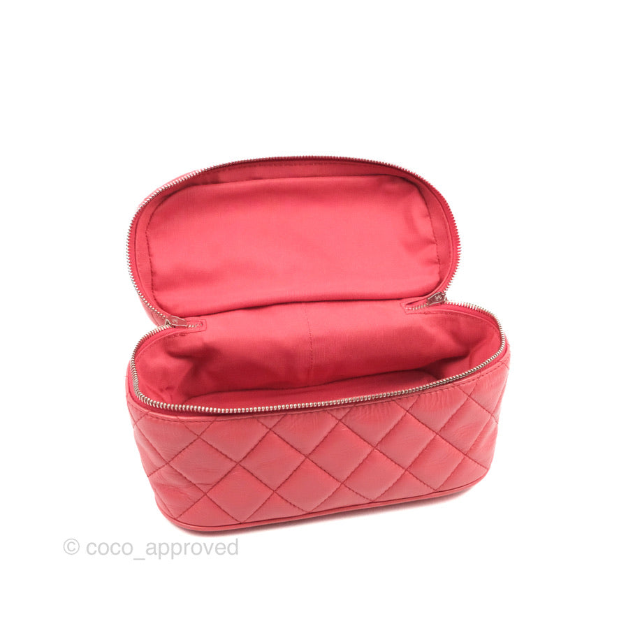 Chanel Aquarium PVC Coral Pink Crumpled Calfskin Silver Hardware
