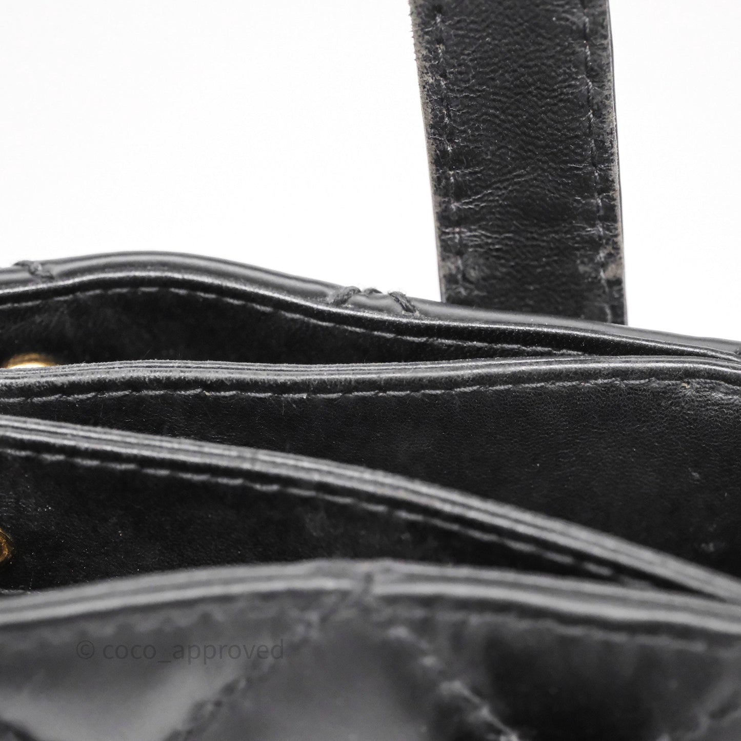 Chanel Vintage Quilted CC Tote Bag Matte Black Calfskin Gold Hardware