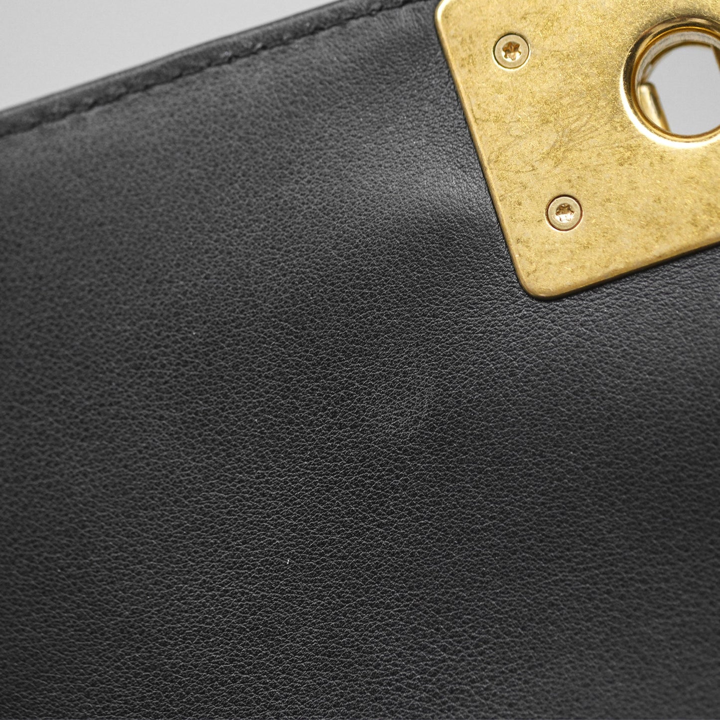 Chanel Small Boy Black Lambskin Aged Gold Hardware