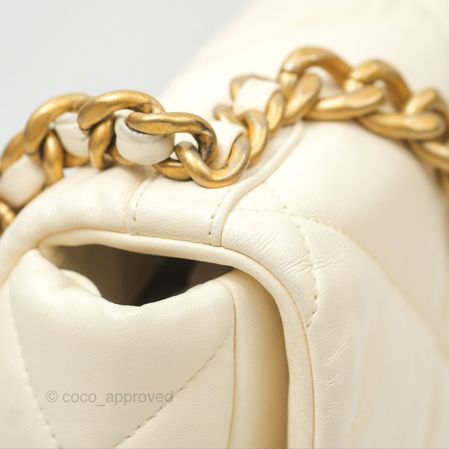 Chanel 19 Small Ivory Cream Mixed Hardware