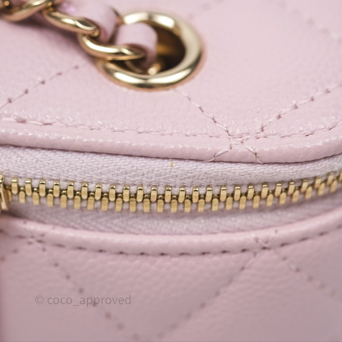 Chanel Mini Vanity With Chain Lilac Caviar Gold Hardware