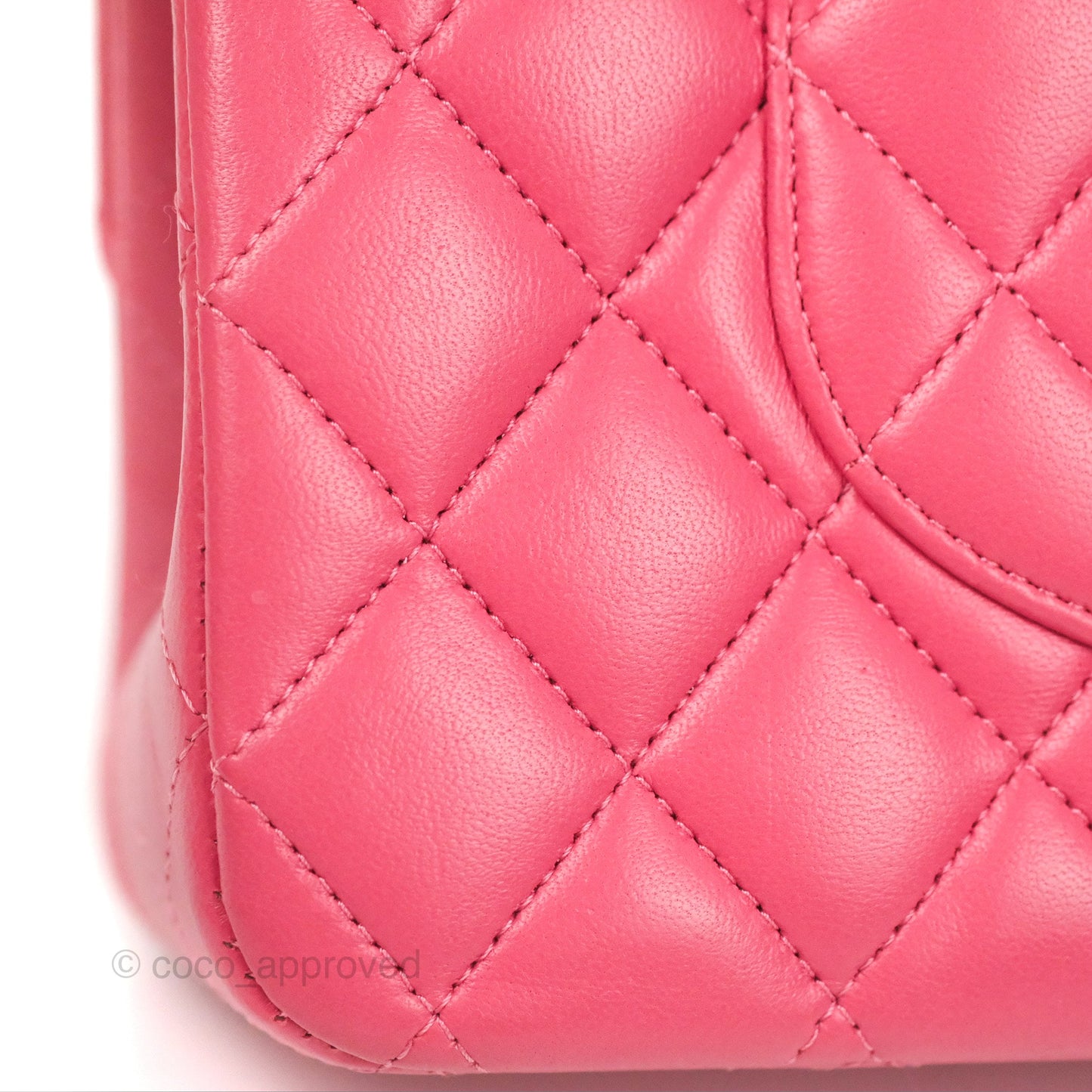 Chanel Classic M/L Medium Flap Quilted Pink Lambskin Silver Hardware