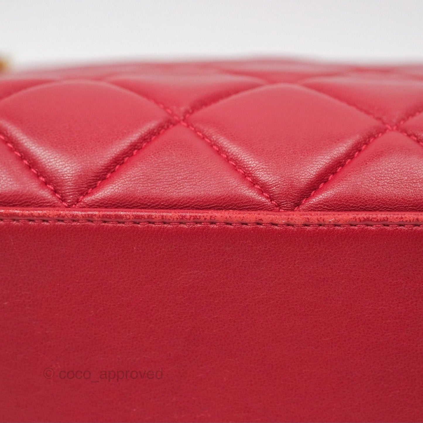 Chanel Tote Bag Red Lambskin Aged Gold Hardware
