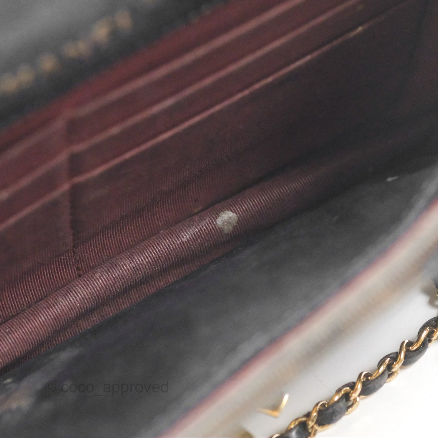 Chanel Golden Class Wallet On Chain WOC Black Patent Gold Hardware