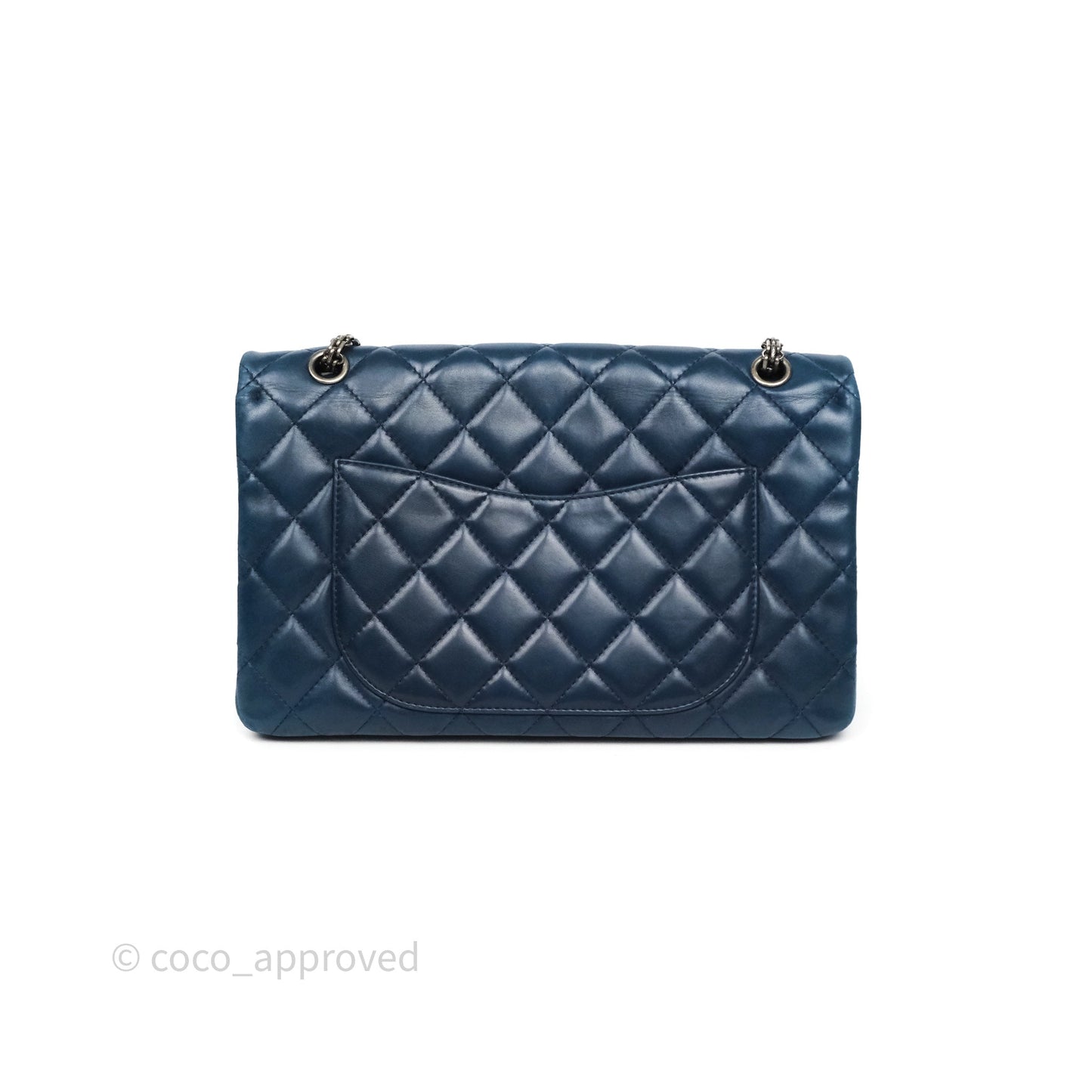 Chanel Reissue 227 Quilted Navy Lambskin Ruthenium Hardware