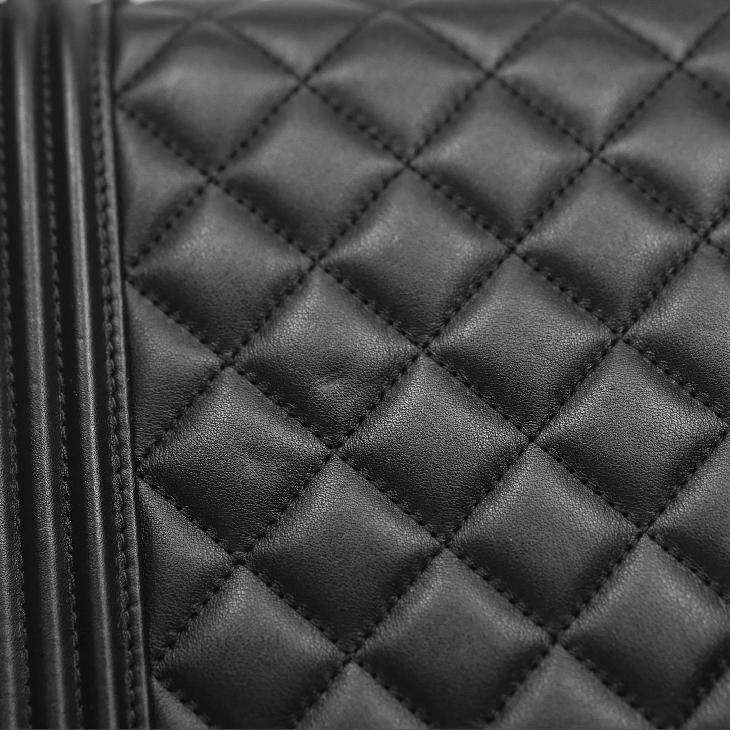 Chanel Quilted North South Boy Flap Black Calfskin Ruthenium Hardware