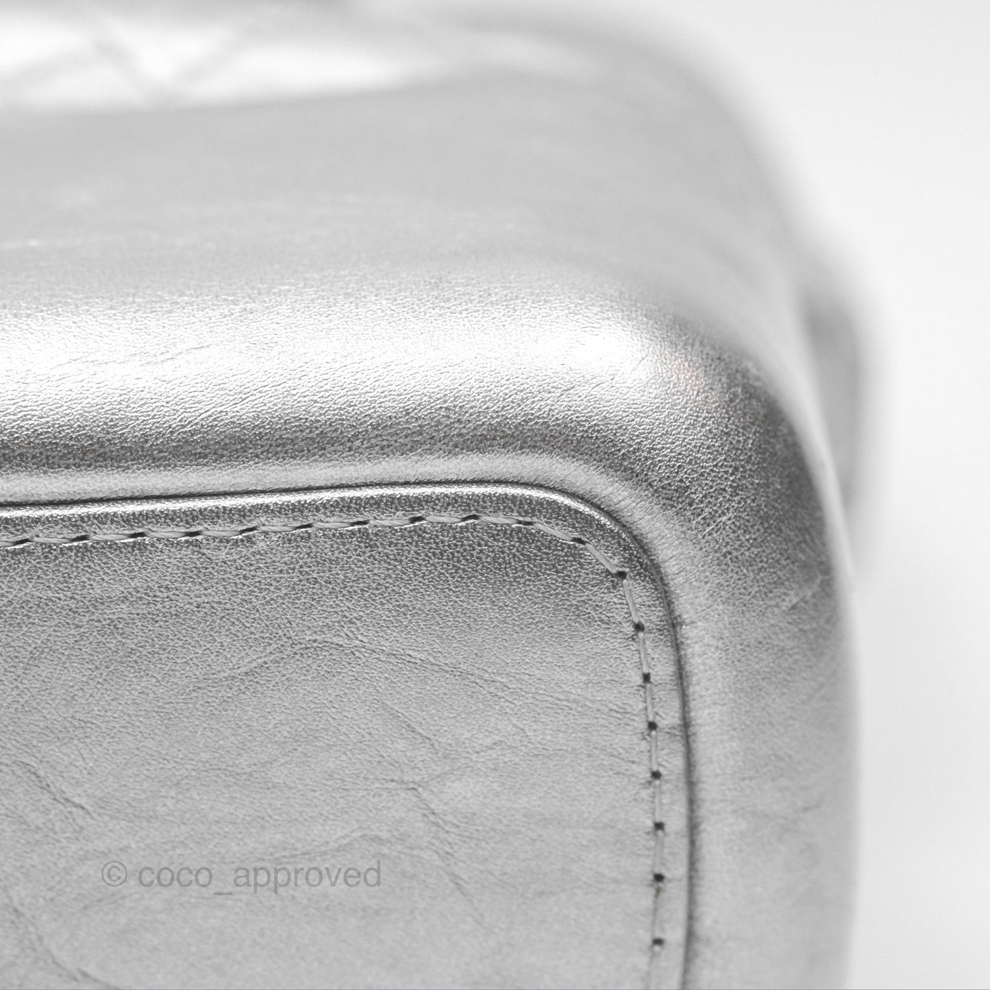 Chanel Large Gabrielle Hobo Metallic Silver Aged Calfskin Mixed Hardware
