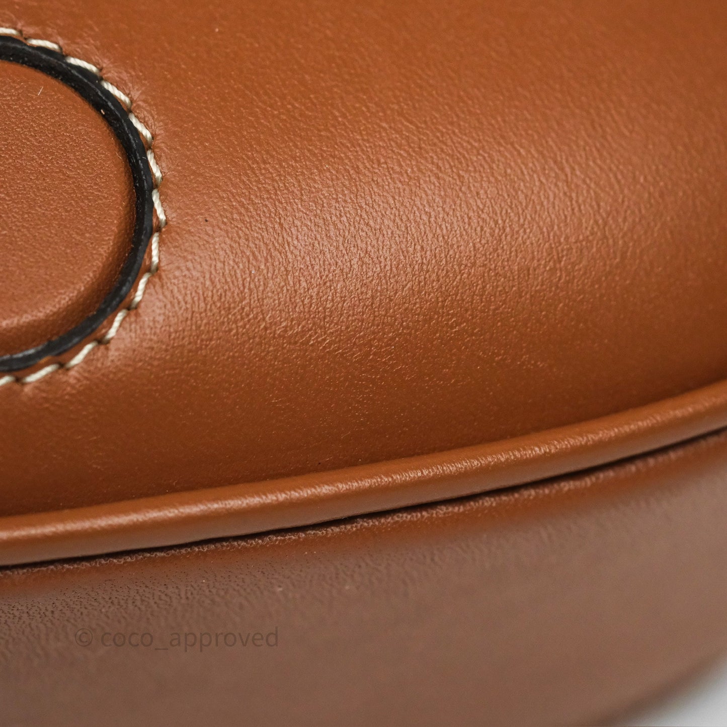 Celine Gold Studs Folco Cuir Triomphe in Smooth Calfskin Tan