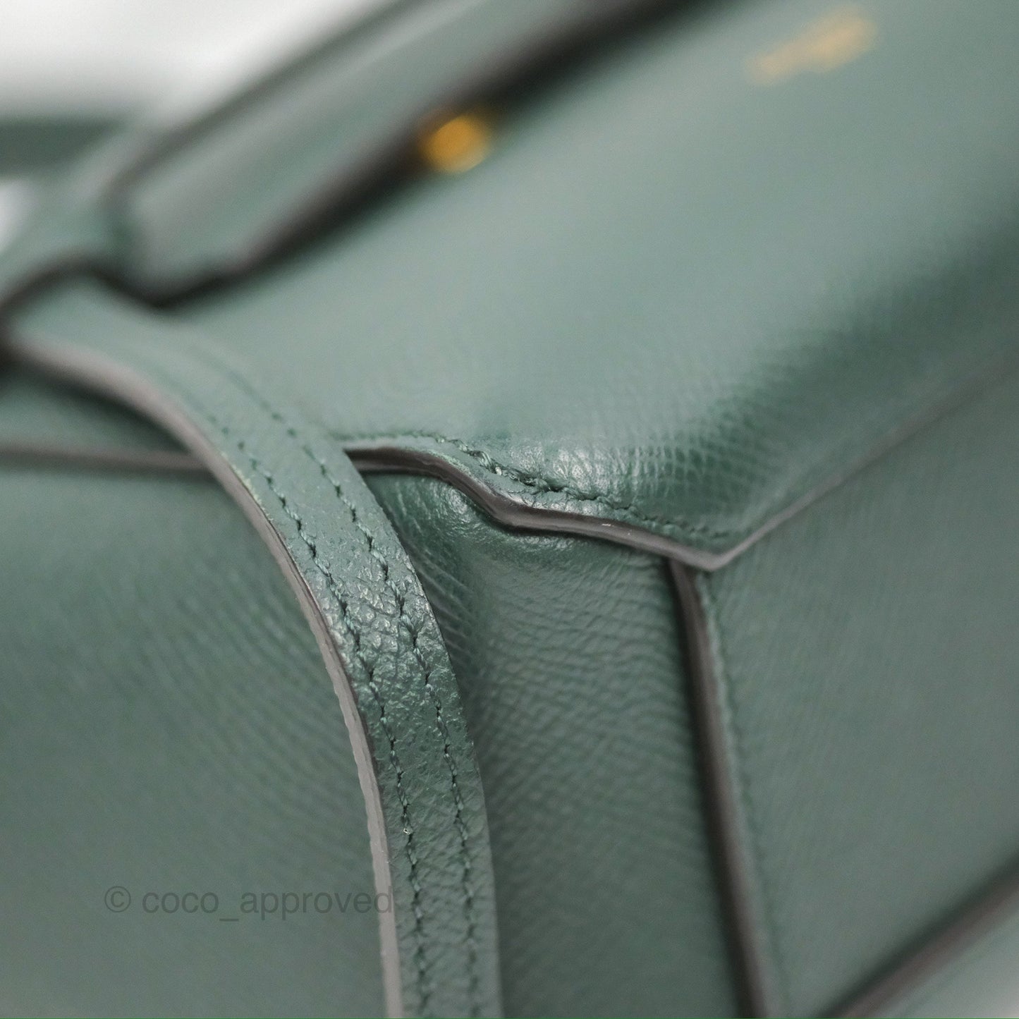 Celine Pico Belt Bag Amazone Green Grained Calfskin Gold Hardware
