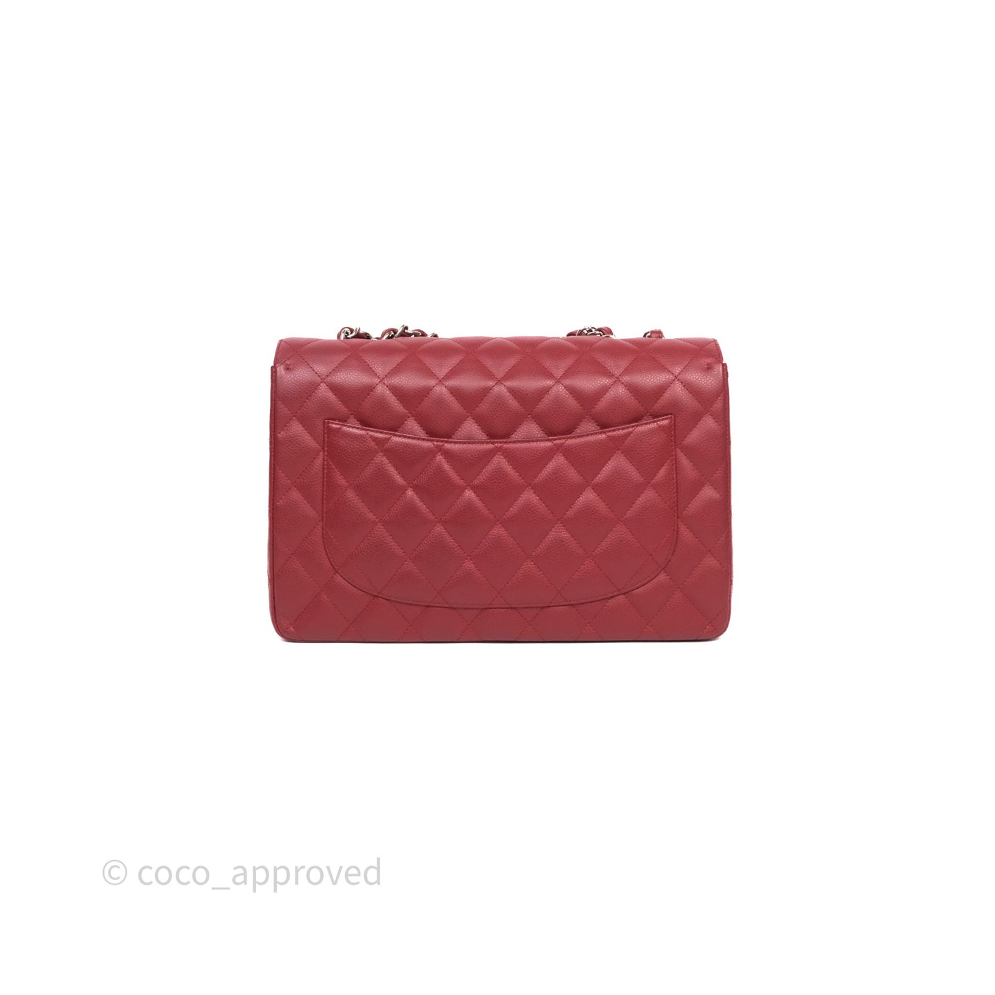 Chanel Jumbo Single Flap Dark Red Caviar Silver Hardware⁣⁣