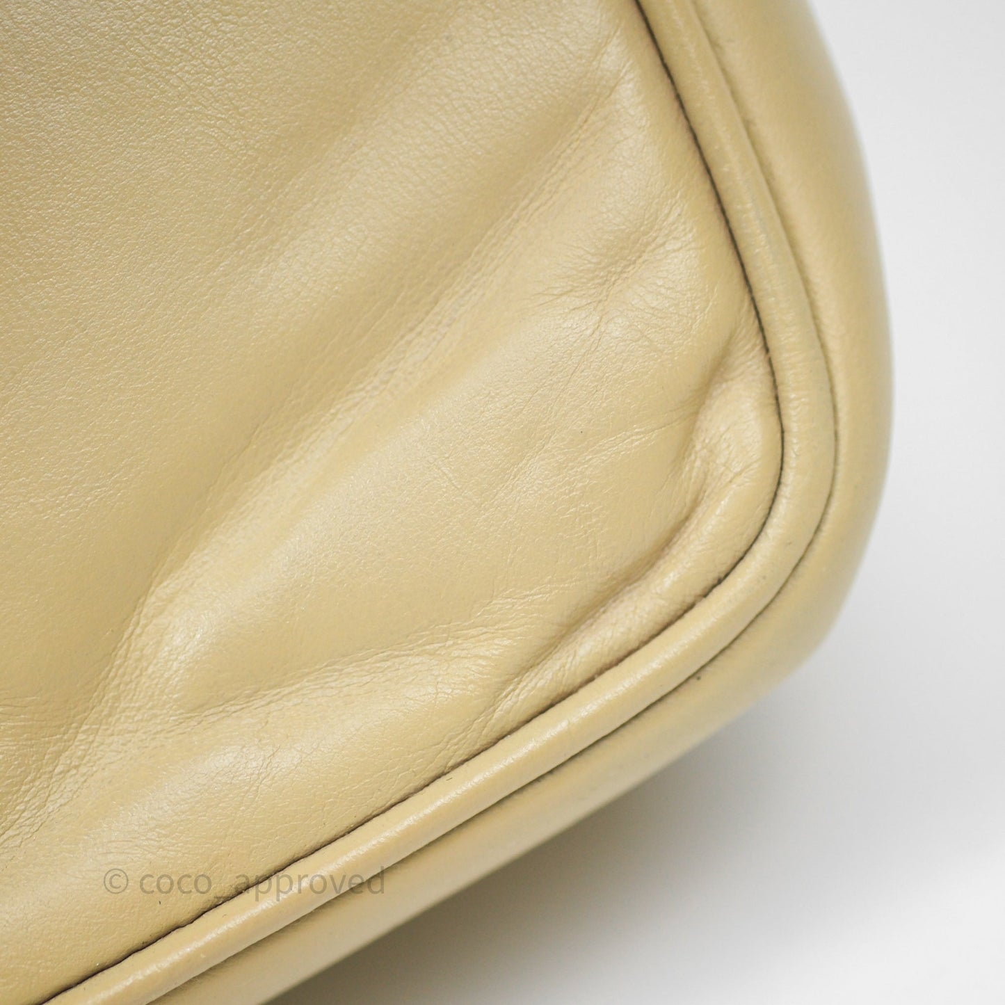 Chanel Vintage CC Flap Bag Beige Lambskin Gold Hardware