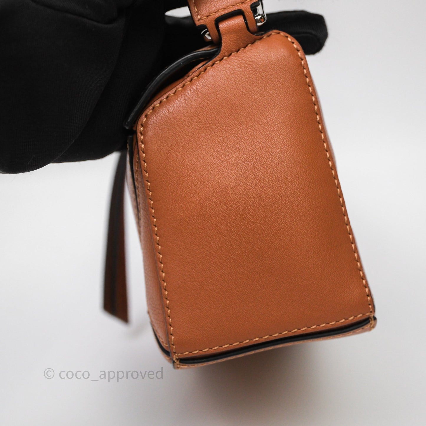 Loewe Mini Puzzle Bag Tan Calfskin Palladium Hardware