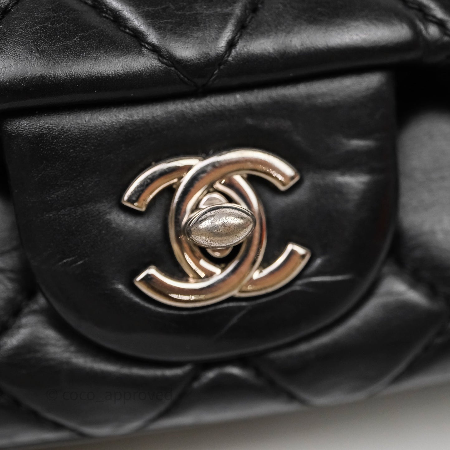 Chanel Quilted Flap Black Calfskin Silver Hardware