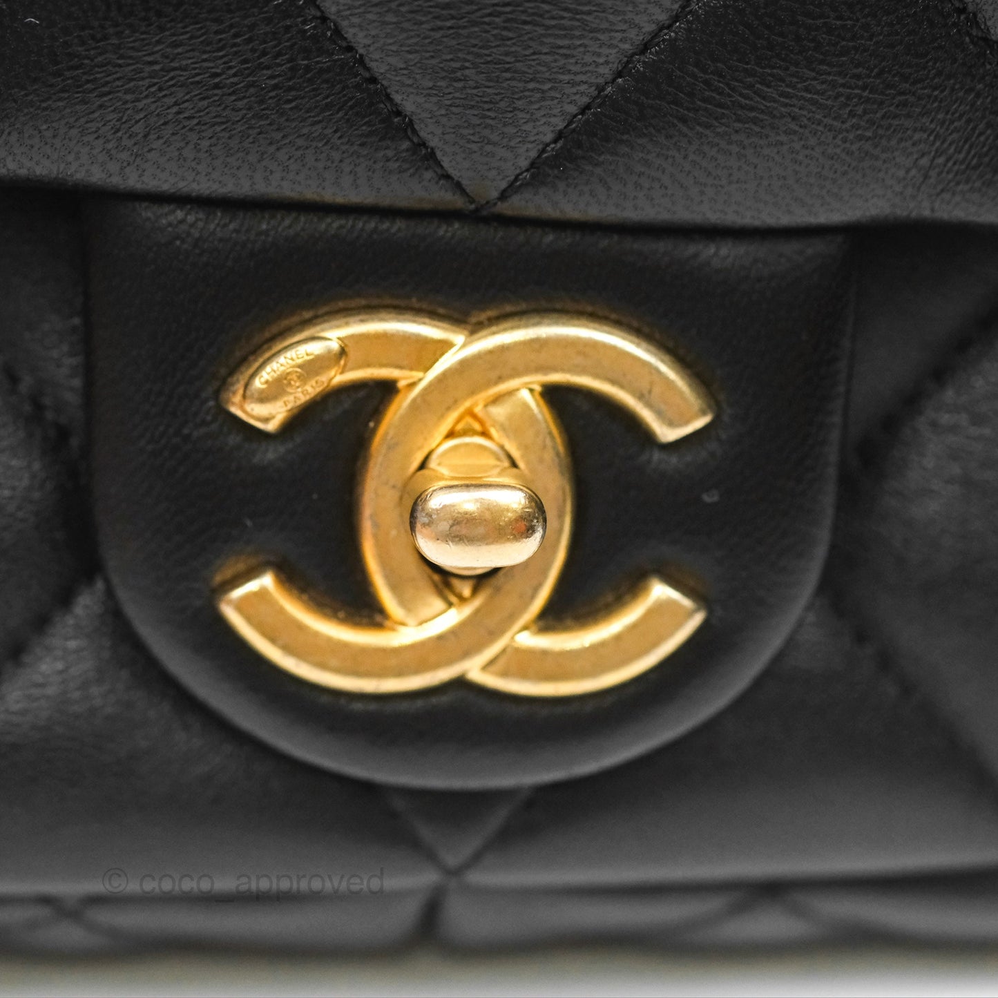 Chanel Small Funky Town Black Lambskin Aged Gold Hardware