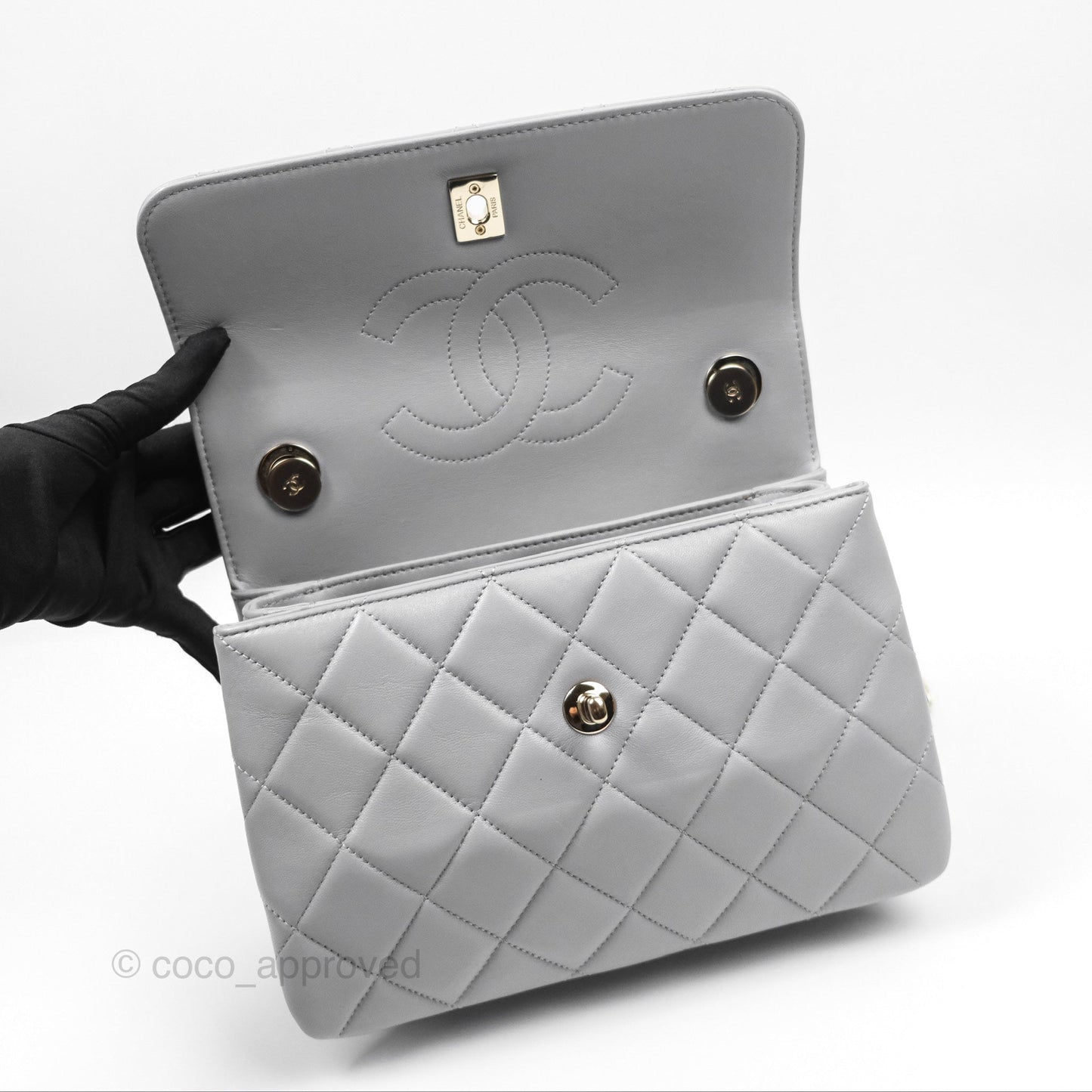 Chanel Small Trendy CC Grey Lambskin Gold Hardware