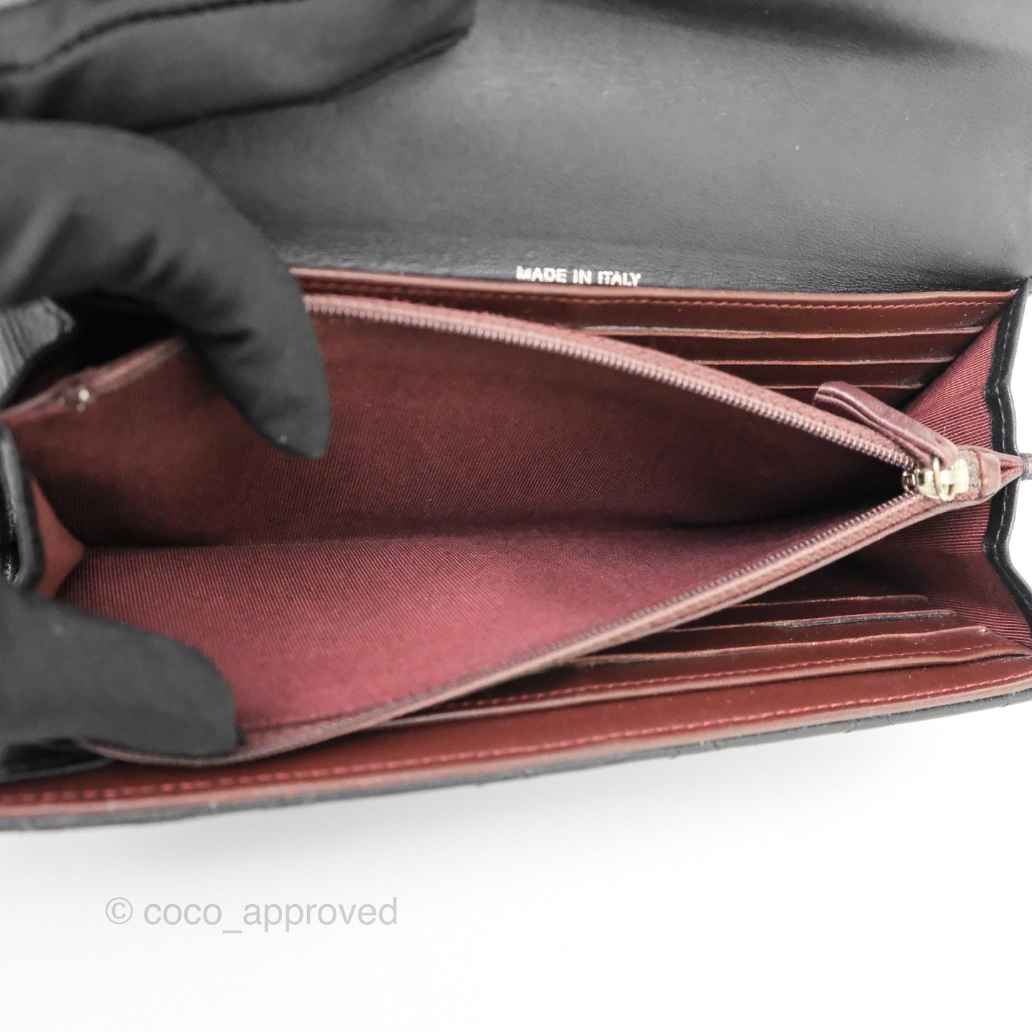 Chanel Classic Quilted Long Wallet Black Lambskin Silver Hardware