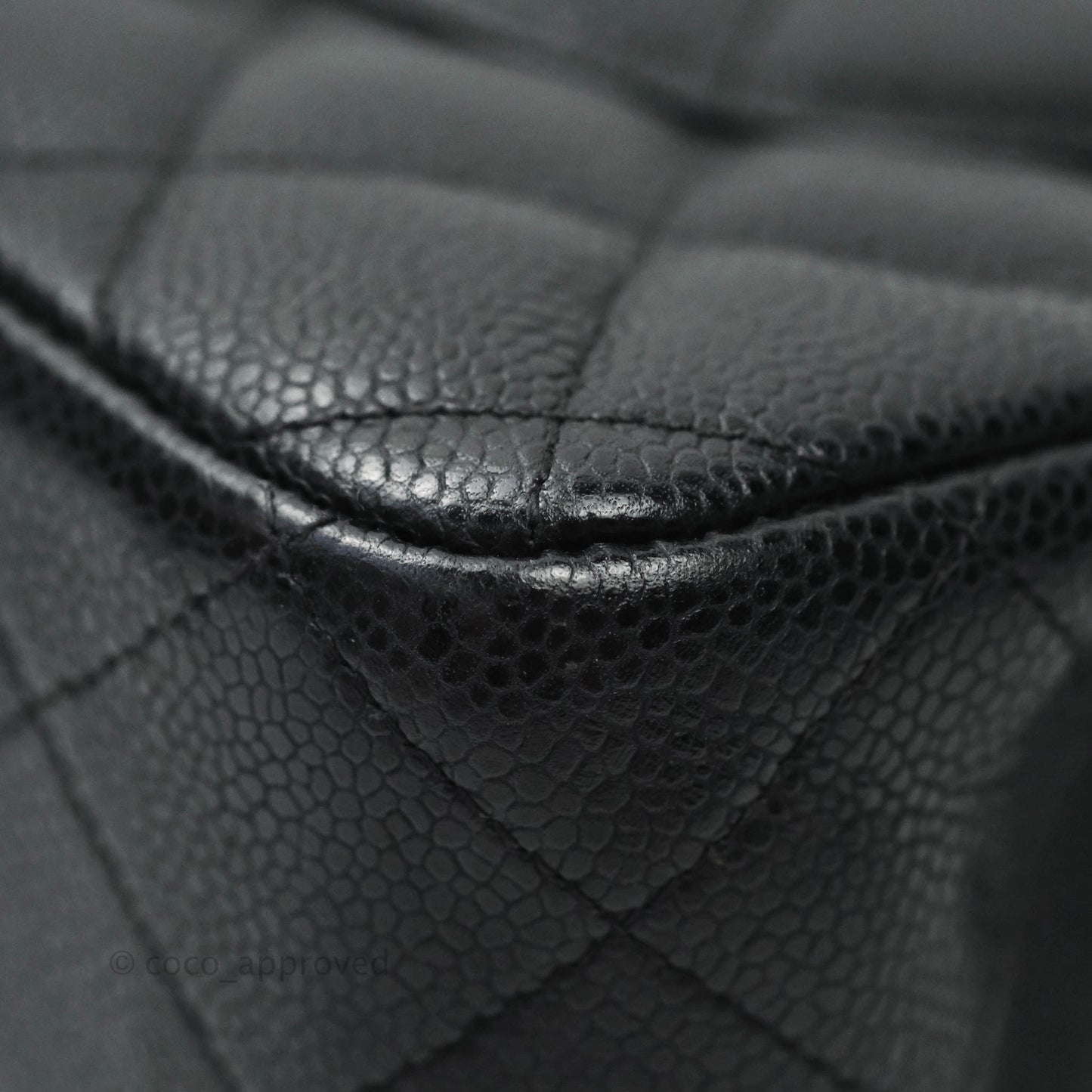 Chanel Quilted Jumbo Double Flap Black Caviar Silver Hardware⁣⁣
