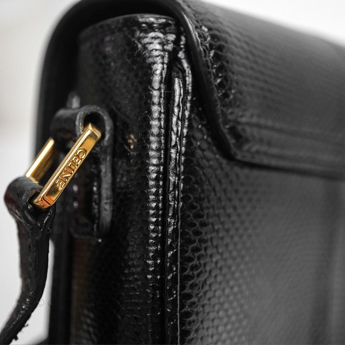 Celine Lizard Small Pampille C Bag Black Gold Hardware