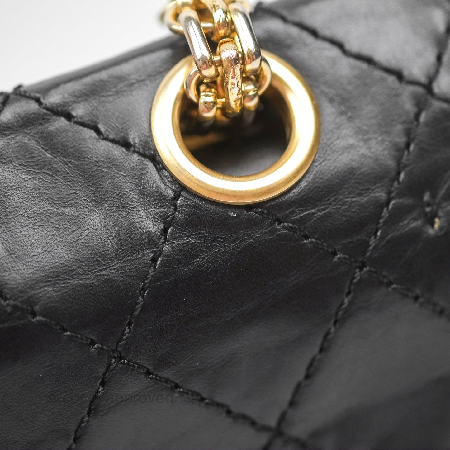Chanel Reissue 225 Quilted Black Aged Calfskin Aged Gold Hardware