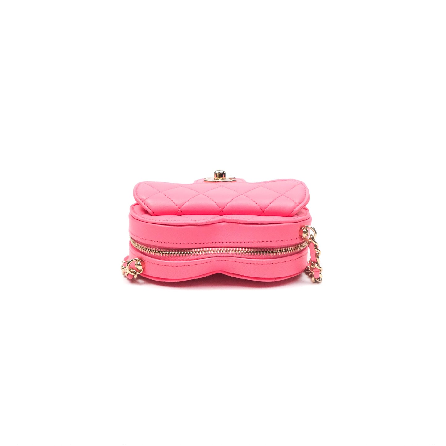 Chanel Small Heart Bag Pink Lambskin Gold Hardware 22S