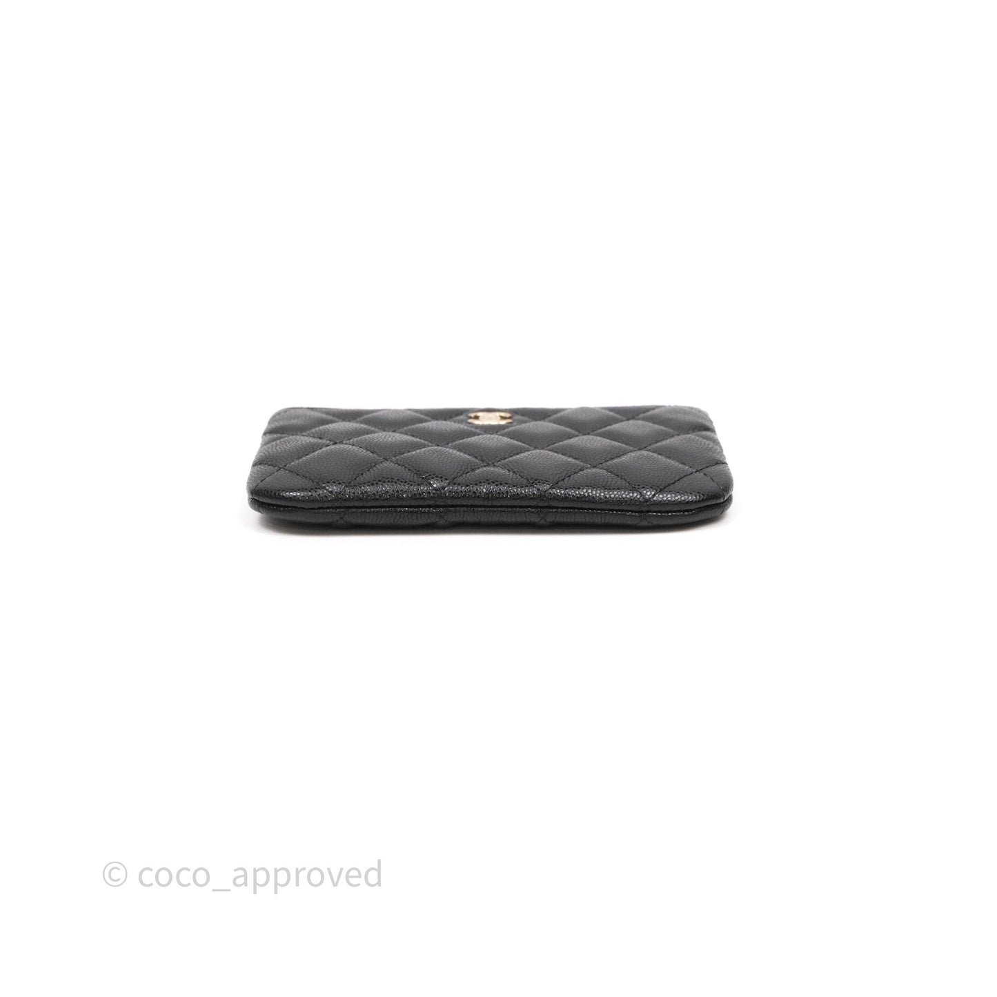 Chanel Quilted Mini O case Black Caviar Gold Hardware