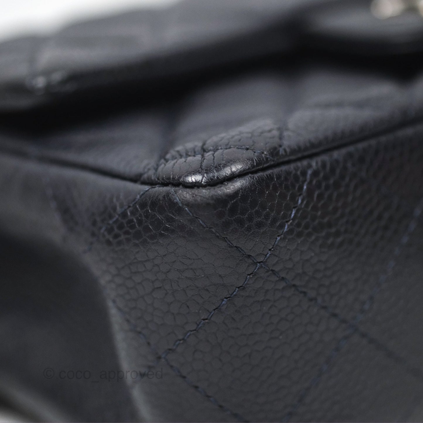 Chanel Mini Rectangular Quilted Dark Navy Caviar Silver Hardware
