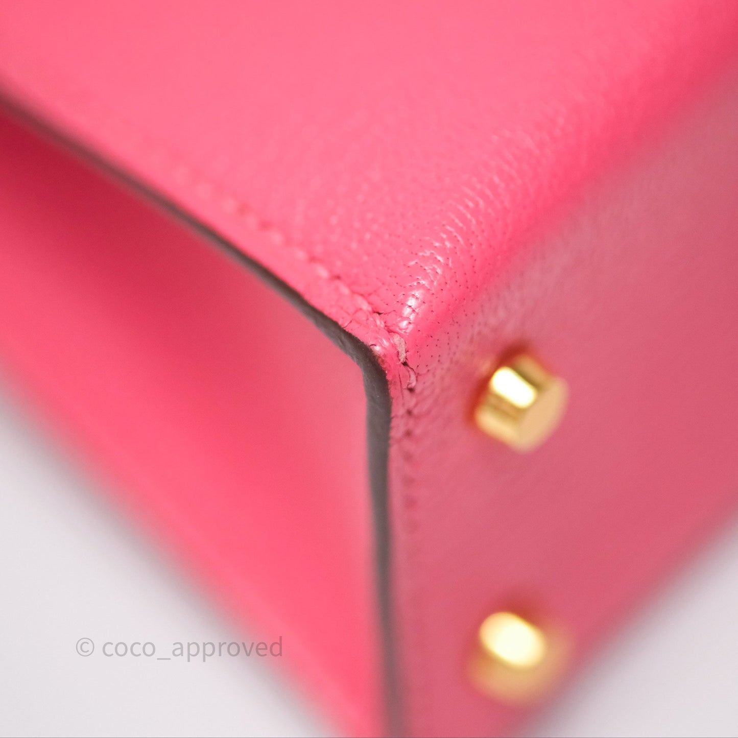 Hermès Mini Kelly II Rose Lipstick U5 Chevre Mysore Gold Hardware
