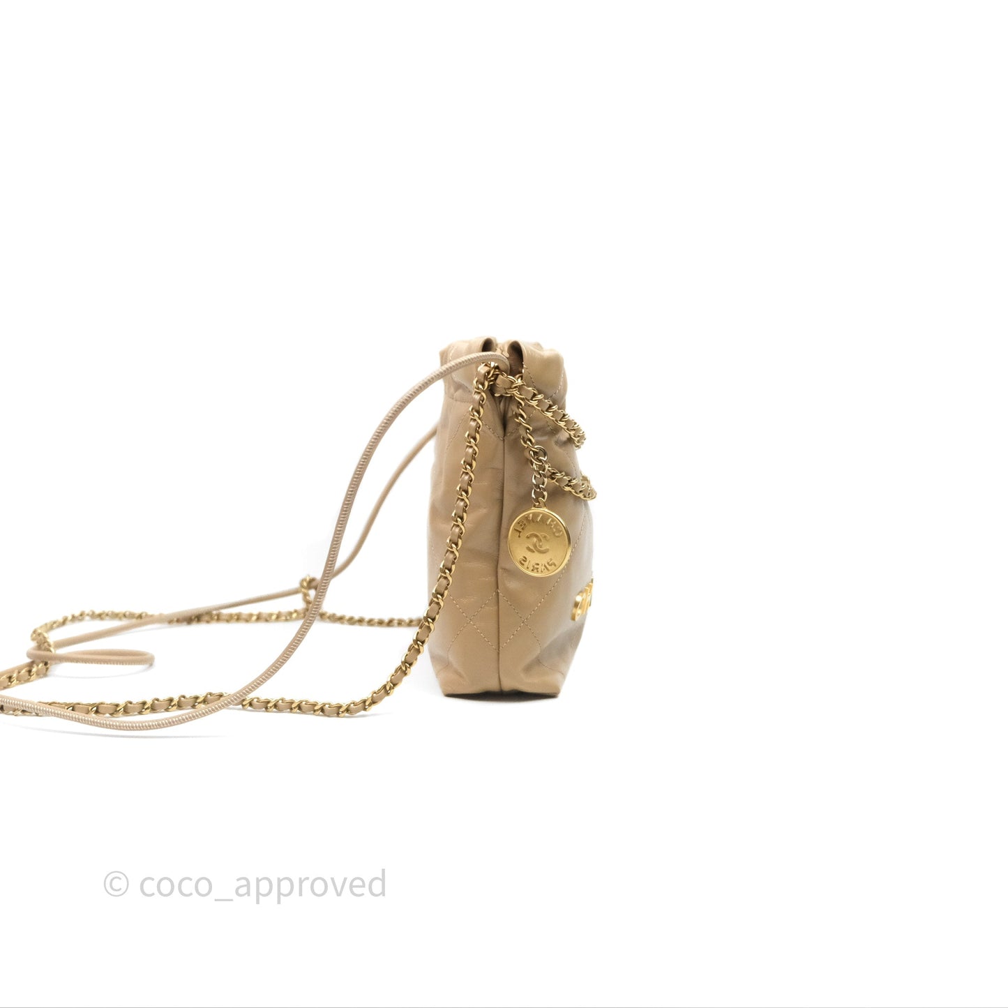 Chanel 22 Mini Bag Beige Shiny Crumpled Calfskin