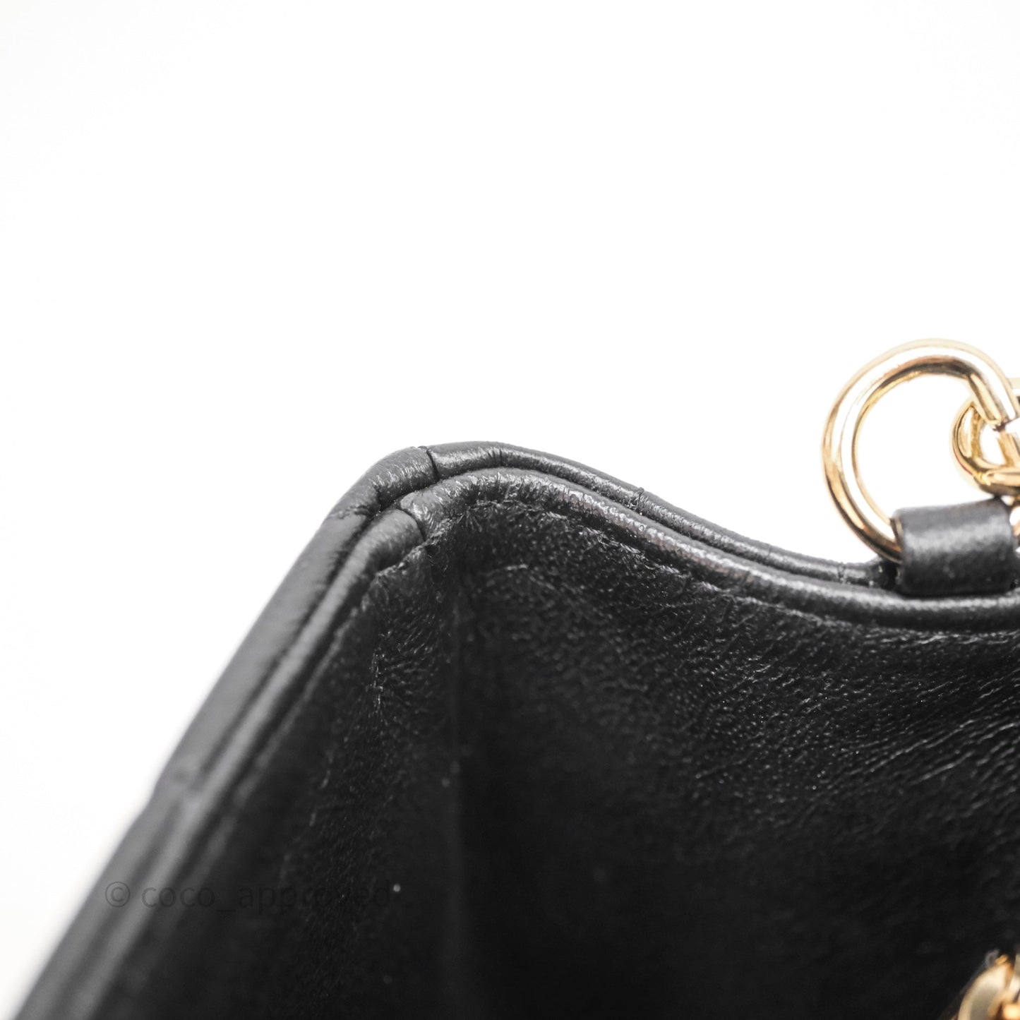 Chanel Quilted Mini Rectangular Chevron Black Lambskin Gold Hardware