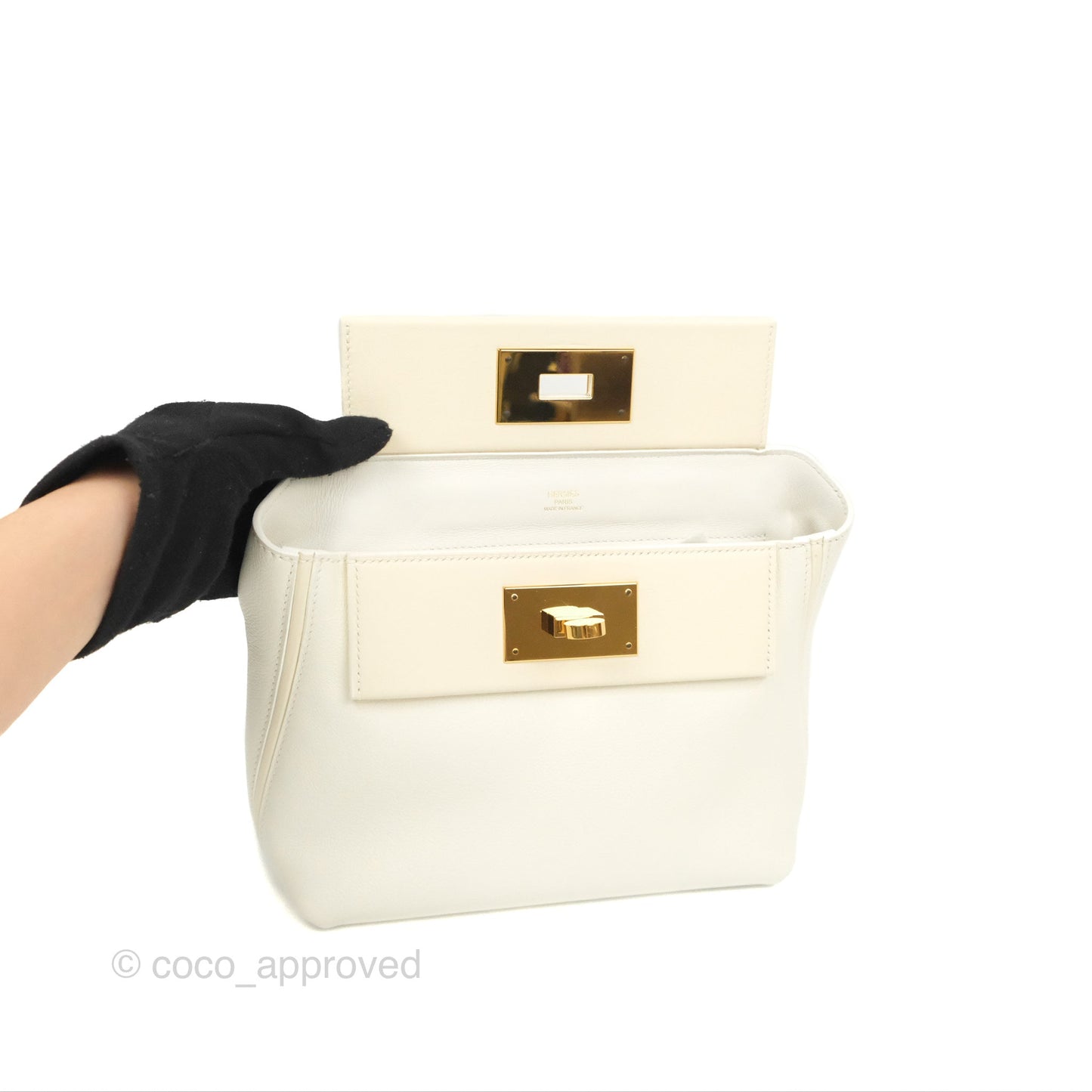 Hermès 24/24 21 Mini Blanc/Nata Evercolour/Swift Gold Hardware