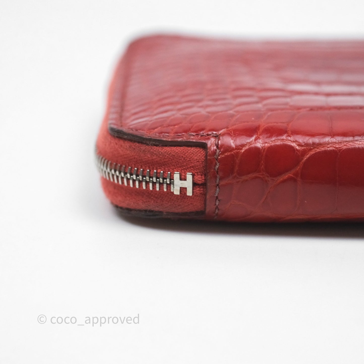 Hermès Azap Wallet Red Alligator Palladium Hardware
