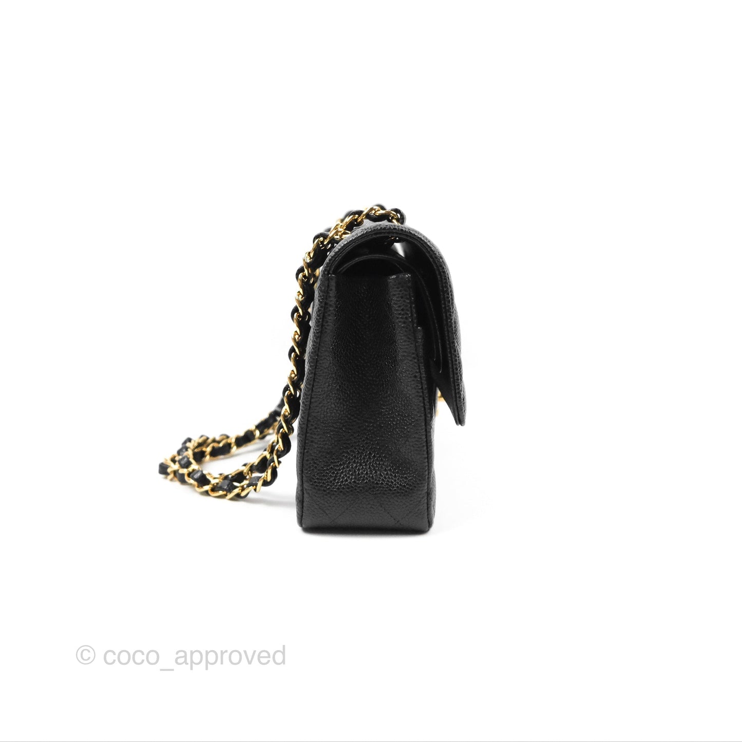 Chanel Classic M/L Medium Flap Quilted Black Caviar Gold Hardware