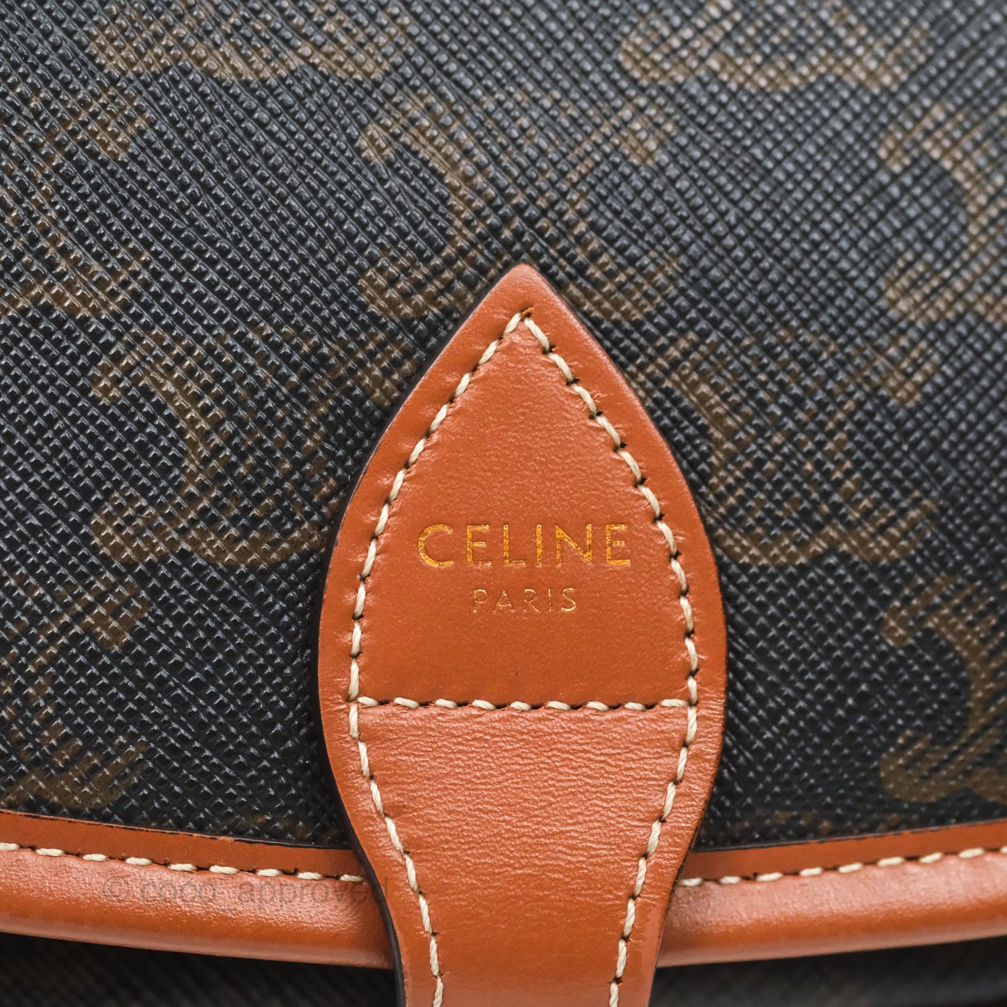 Celine Medium Folco Bag Triomphe Canvas Tan