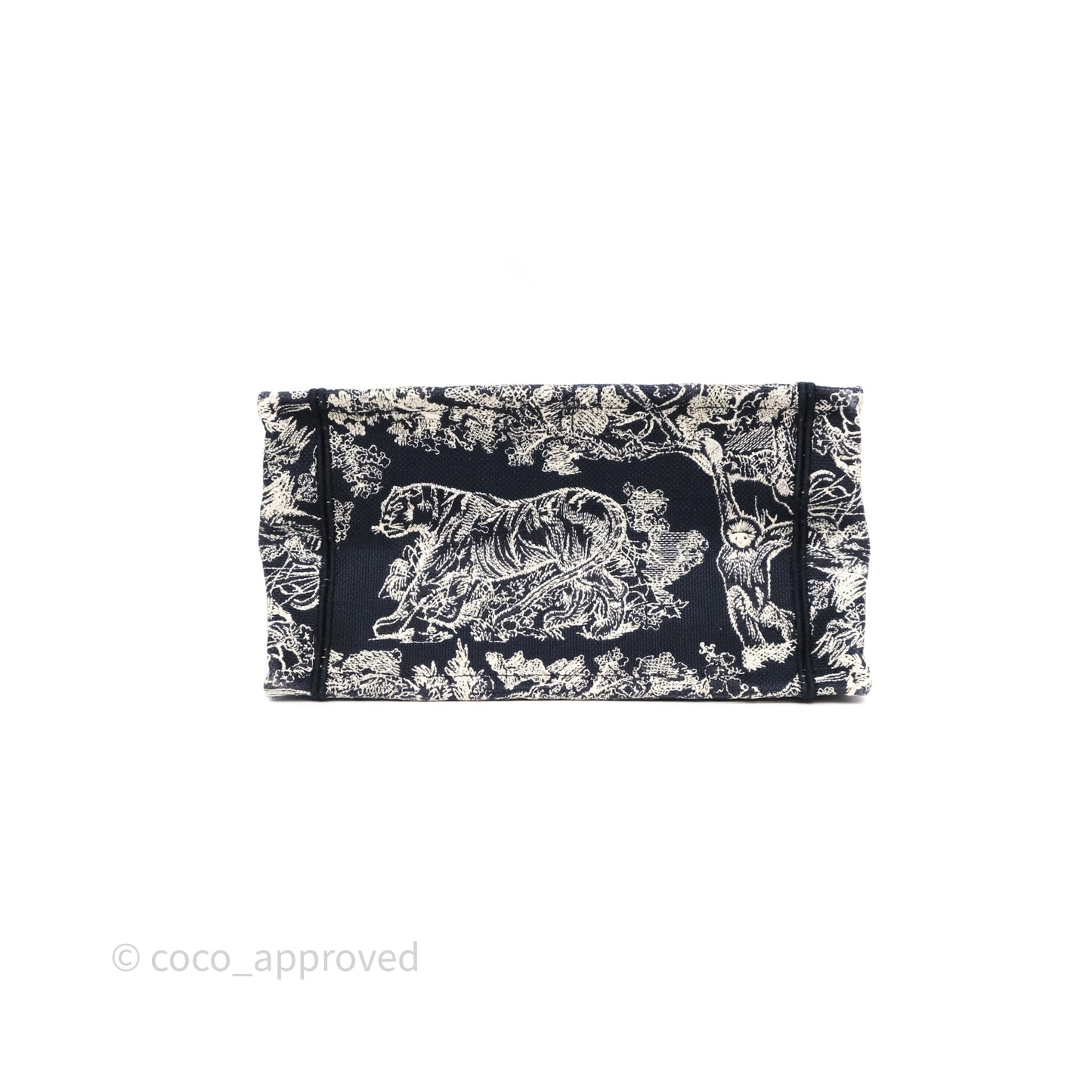 Dior New Small Book Tote Embroidered Toile De Jouy Navy