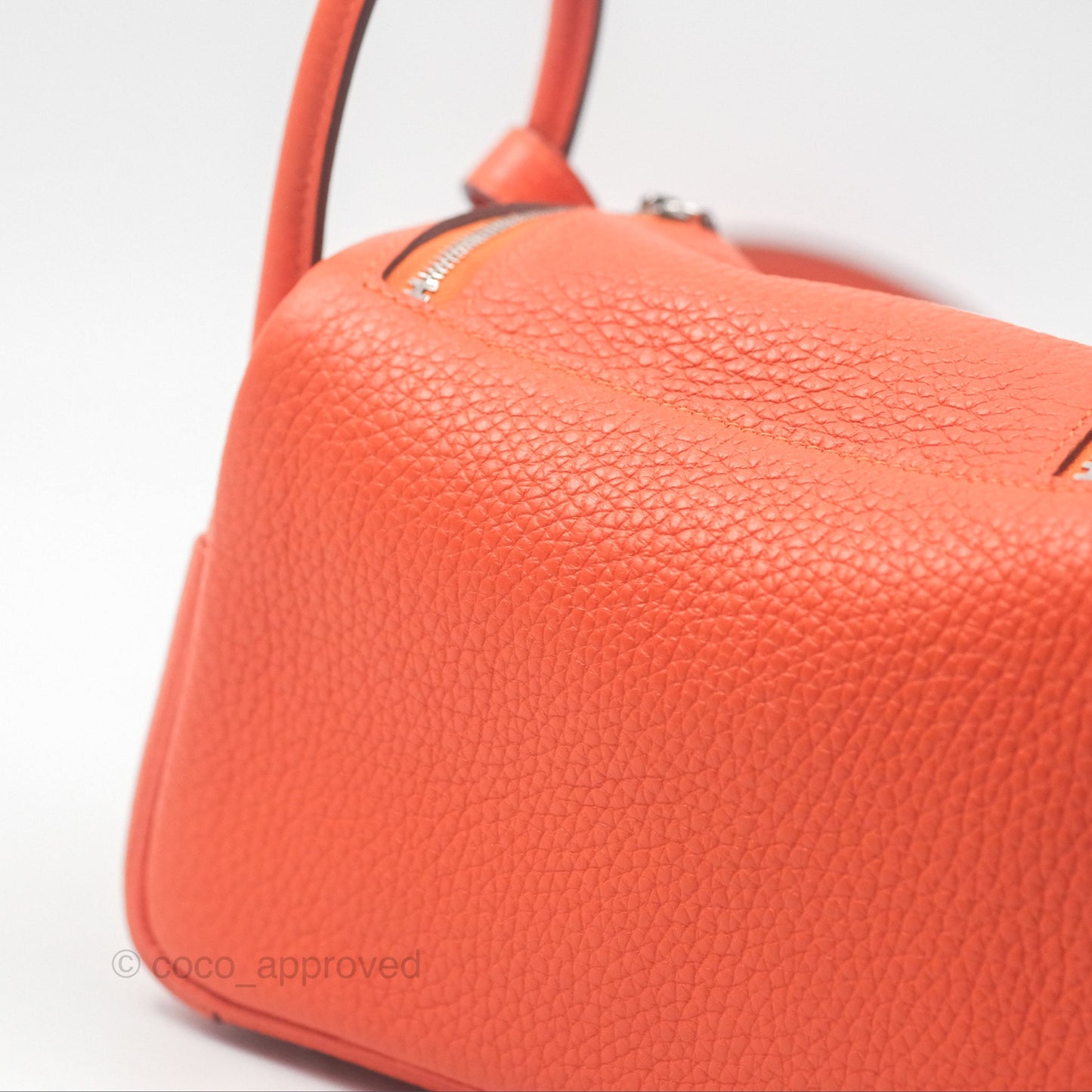 Hermès Mini Lindy 20 Orange Poppy 8V Clemence Palladium Hardware