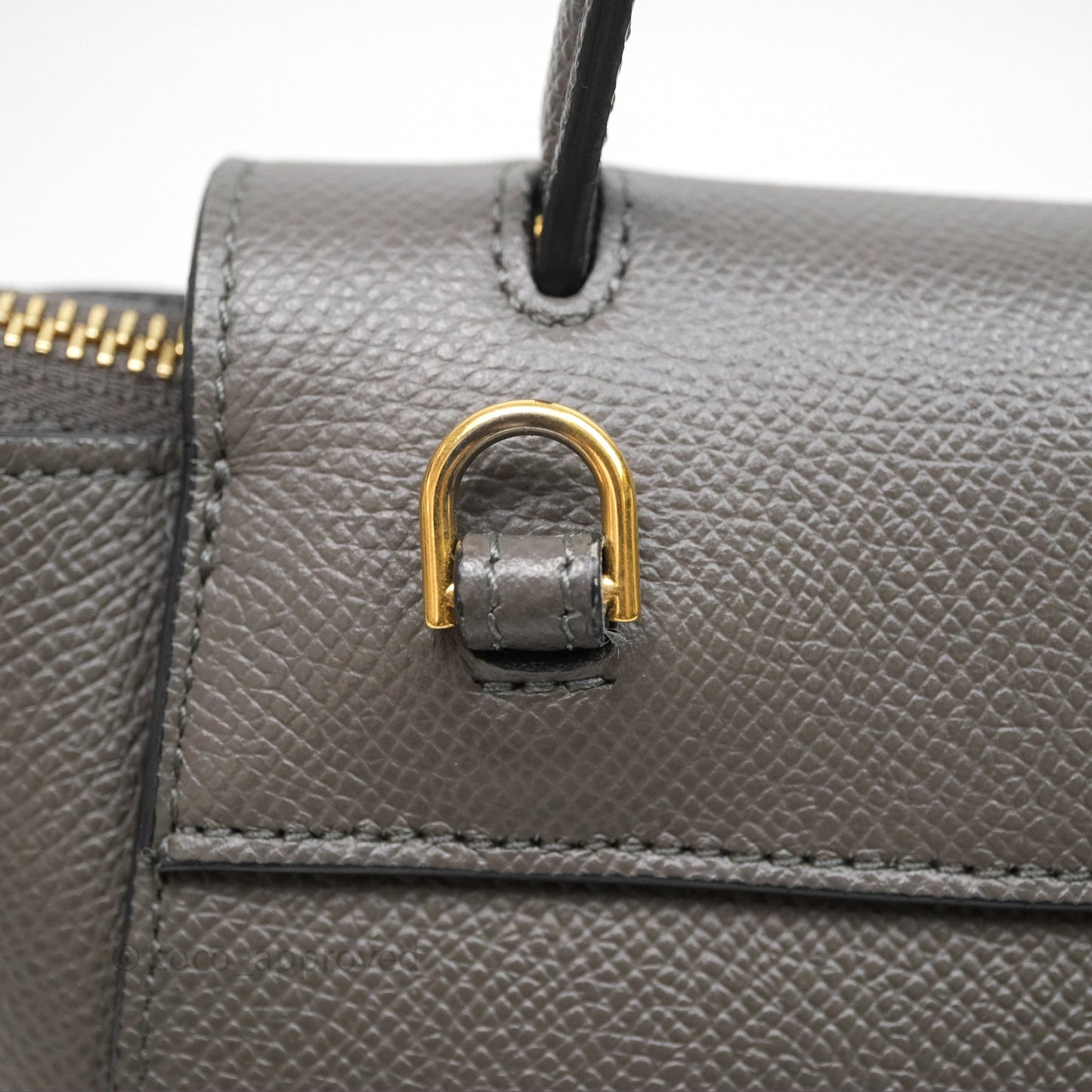 Celine Pico Belt Bag Grey Grained Calfskin Gold Hardware