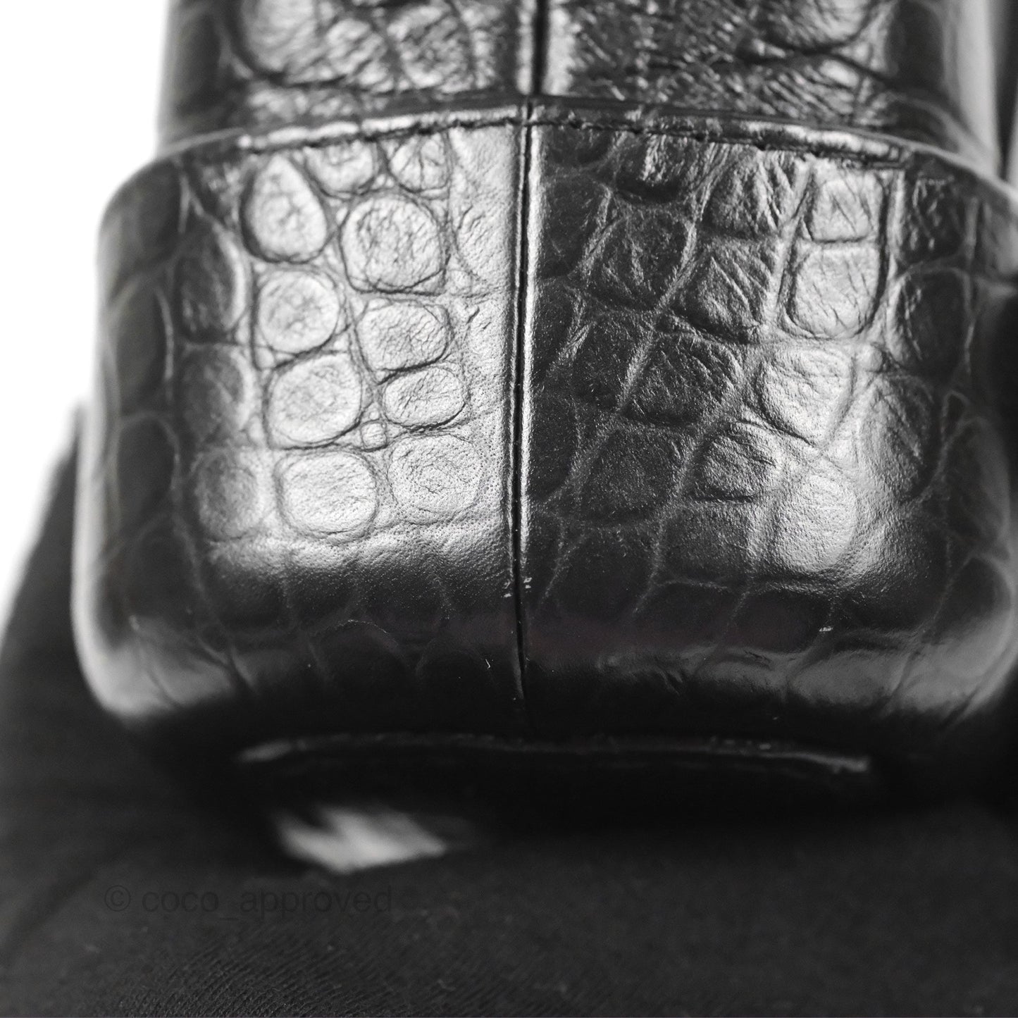 Chanel Small Gabrielle Hobo with Logo Handle Black Croc Embossed Calfskin