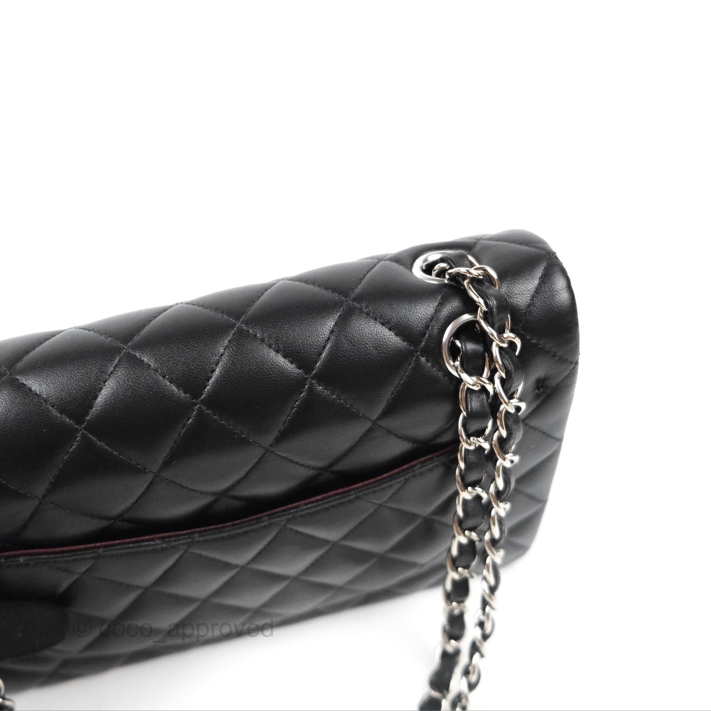 Chanel Small Classic Quilted Flap Black Lambskin Silver Hardware