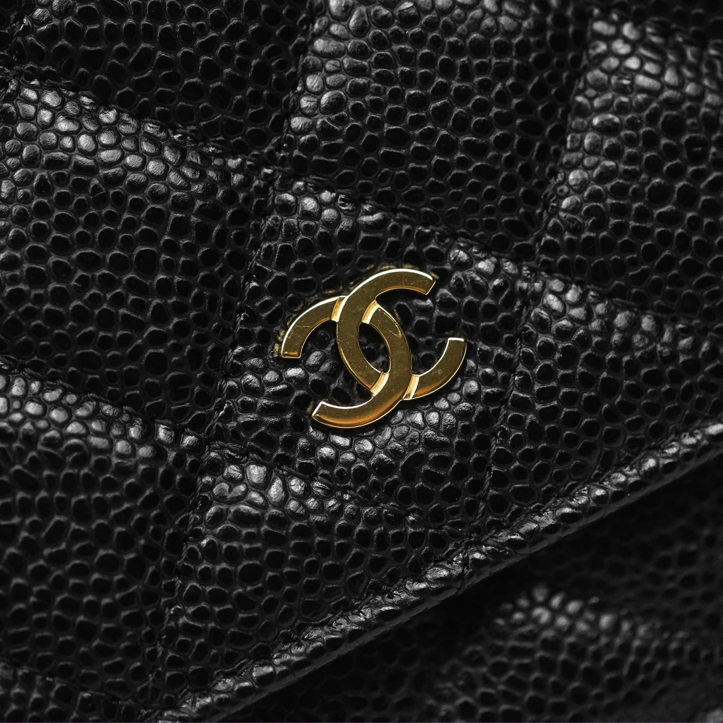 Chanel Classic Wallet On Chain WOC Quilted Black Caviar Gold Hardware
