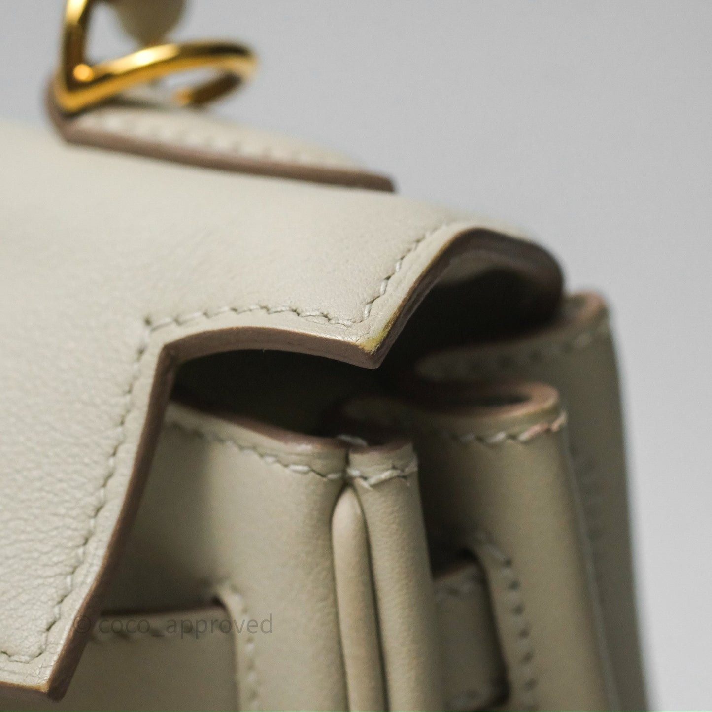 Hermès Retourne Swift Kelly 25 Gris Perle 80 Gold Hardware