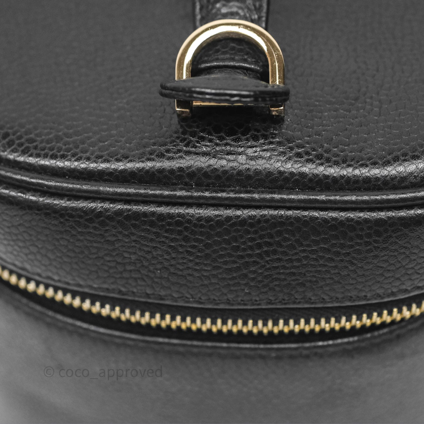 Chanel Vintage Vanity Case Black Caviar Gold Hardware